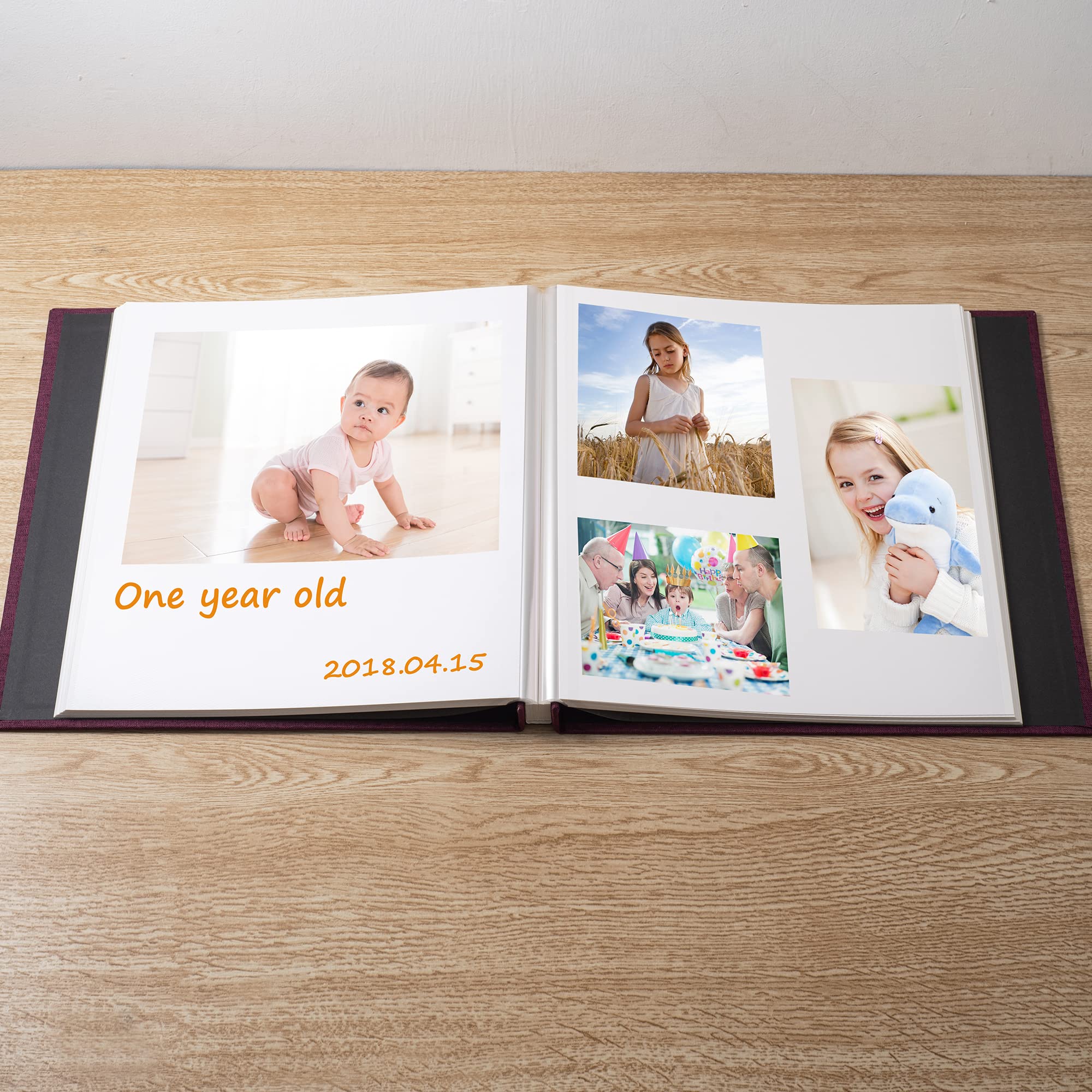 Duży album fotograficzny, samoprzylepny album do scrapbookingu, na 4 x 16 cm, 5 x 7 8 x 10 zdjęć, DIY, magnetyczny, lniany, okładka, 60 stron, na rodzinne prezenty ślubne, z metalowym