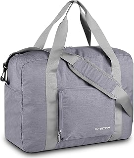For Spirit Airlines Personal Item Bag 18x14x8 Foldable Travel Duffel Bag Underseat Carry-on Luggage for Women and men 30L(Grey)