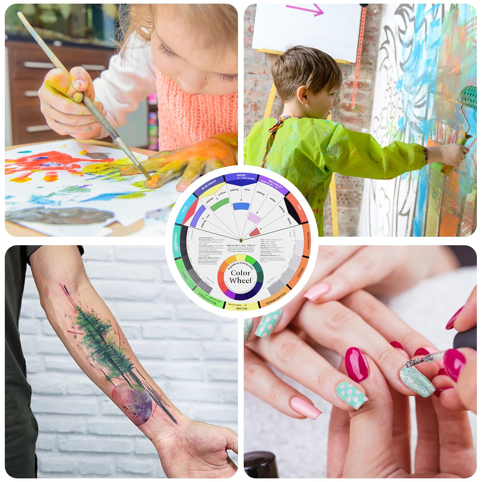 RUOTA DEI COLORI Tascabile REQAG - 2 Pezzi Per Pittura, Trucco, Design - Guida Miscelazione Colori Con 12 Tonalità Base E 72 Combinazioni - Foto 11