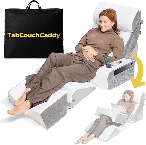 Juego de 8 almohadas ortopédicas de cuña Espuma viscoelástica ajustable para dormir, recuperación poscirugía, alivio del dolor de espalda y