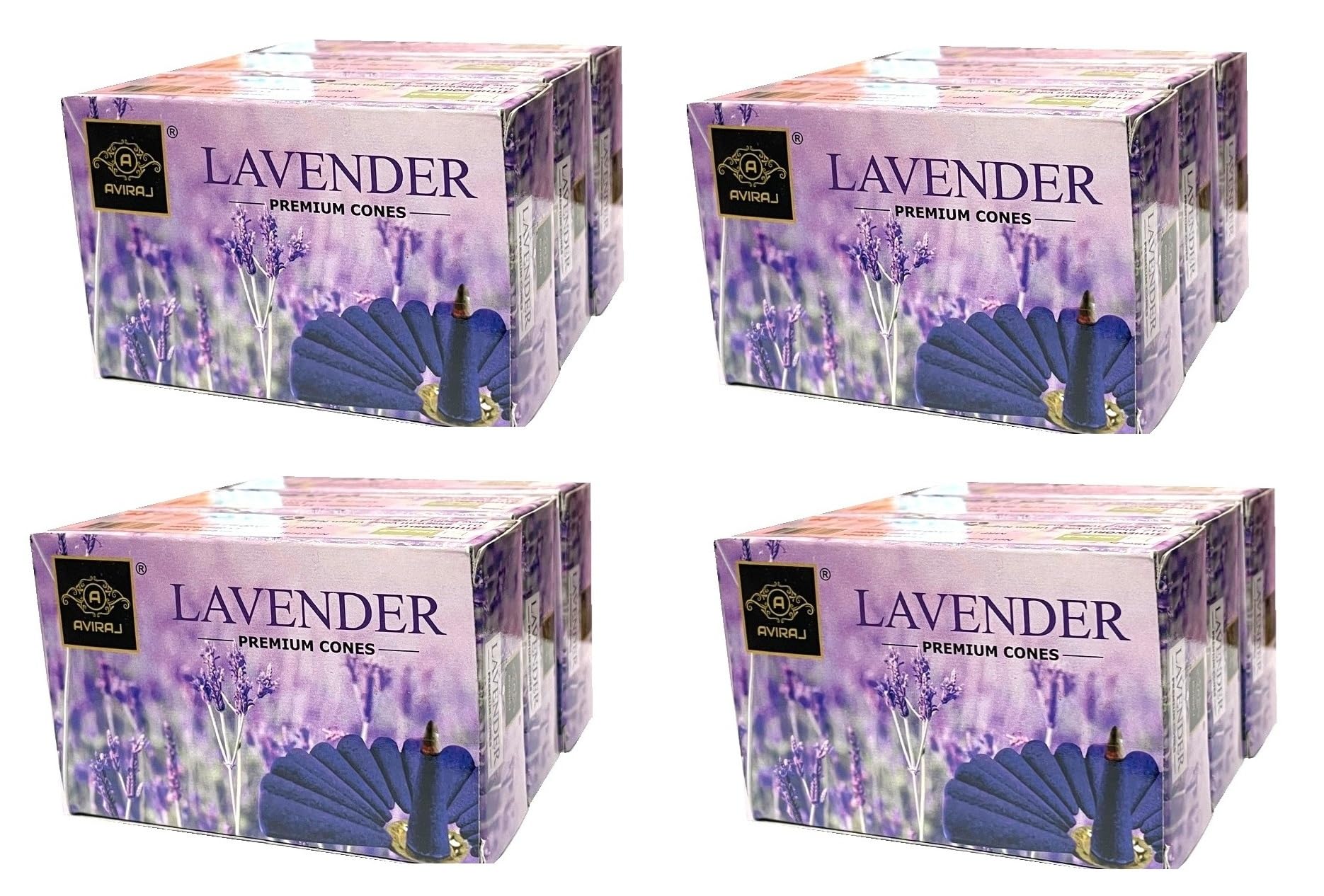 Aviraj Lavendar Dhoop Cones for Pooja with 12 Boxes Value Pack (12X12 Pcs) | Lavendar Frangrance | Charcoal Free Dhup Cone | Organic Incense Cones for Puja,Aromatherapy-image-42