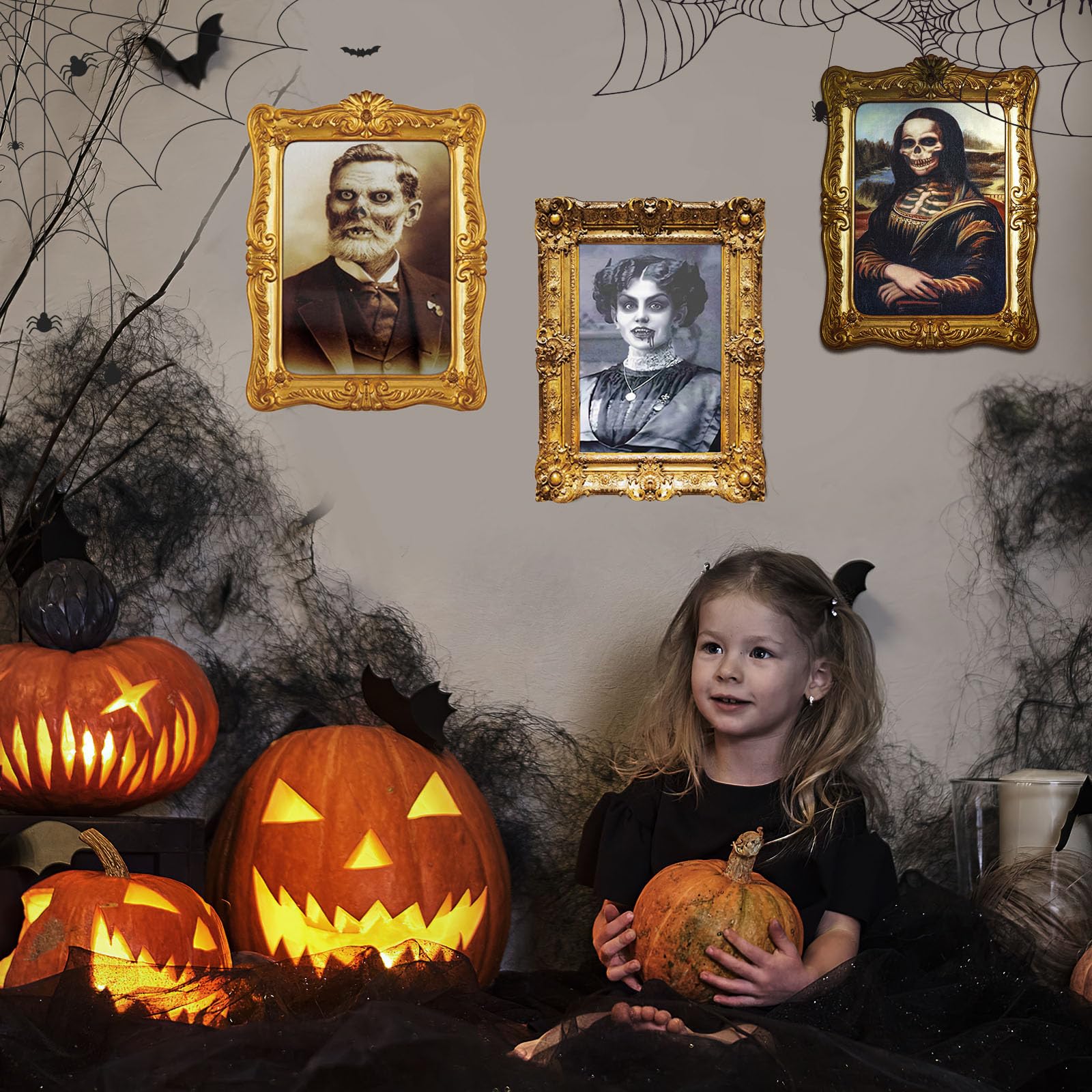 ECGER Halloween Decorations Indoor Scary 3d Changing Face Pictures, Moving Portrait Frame Decor - Image 4