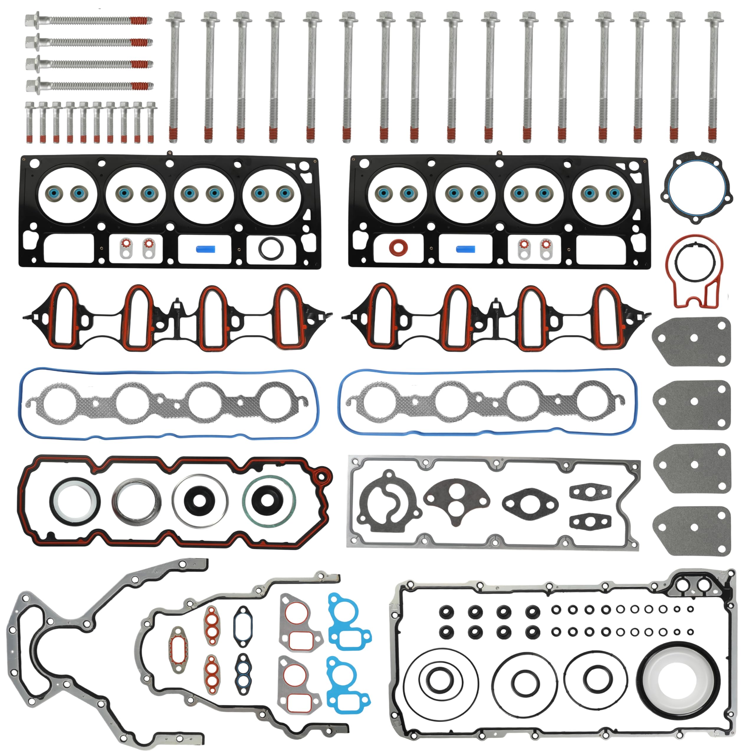 Full Gasket Set Head Gasket Bolt Set Fit for Chevrolet Avalanche 1500 Express 2500 Silverado 1500 Suburban Tahoe GMC Envoy Savana Sierra Yukon XL 1999