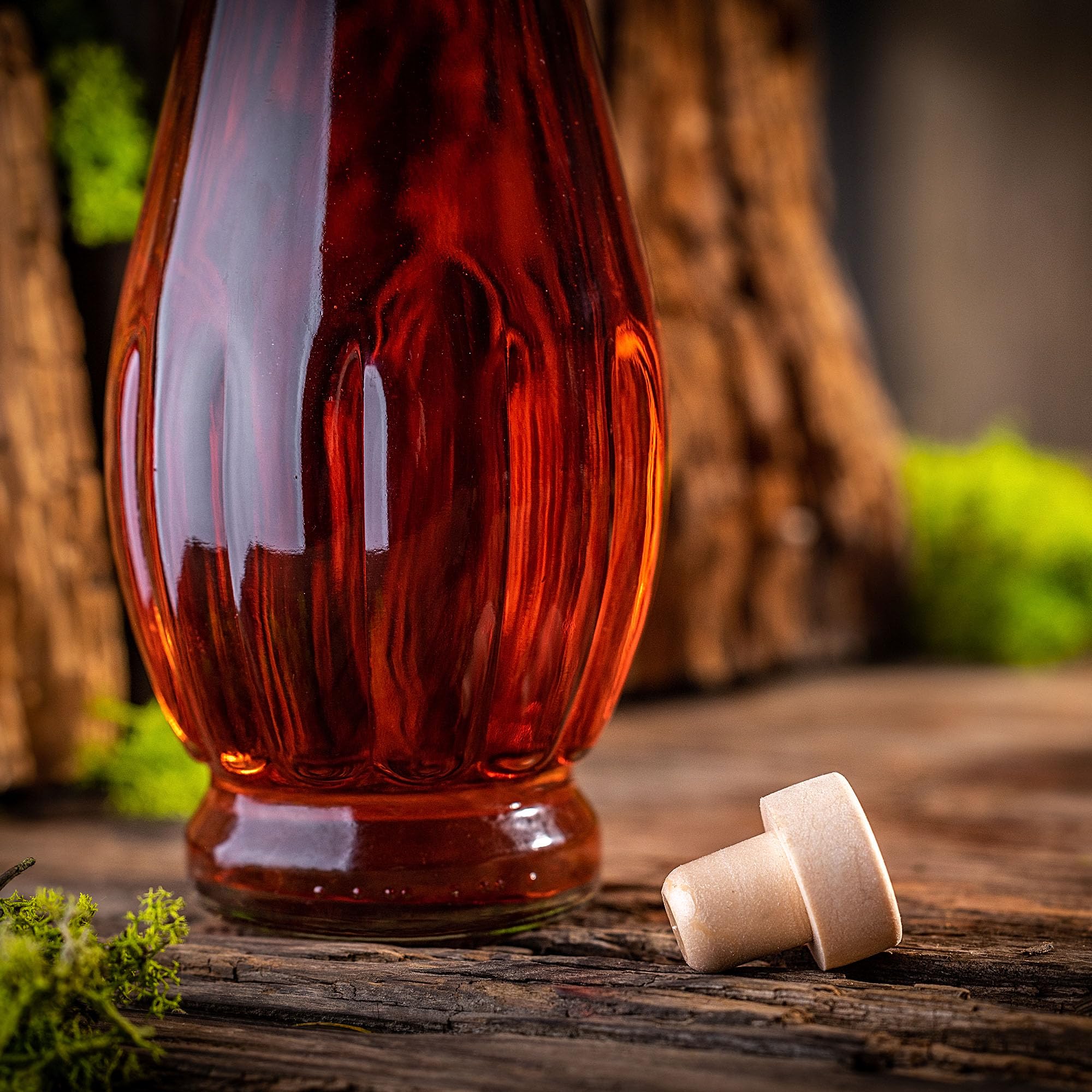 Lot de 5 bouteilles en verre 750 ml avec bouchon liège pour alcool vino