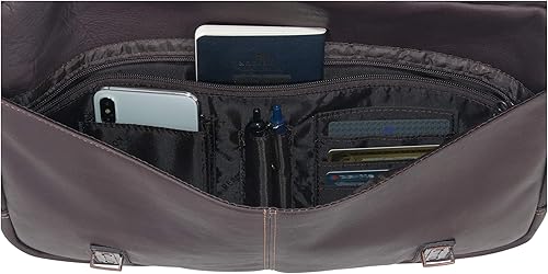 Miniatura 6 de Kenneth Cole REACTION Show Business Messenger - Maletín de cuero colombiano de 16 pulgadas para computadora portátil bolsa de trabajo Café Oscuro