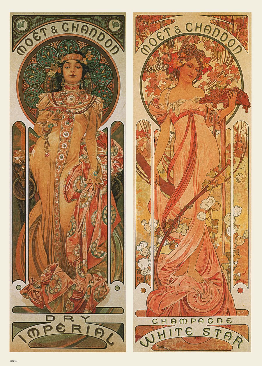 Onthewall Alphonse Mucha Moet Art Nouveau 70X50cm Art Print