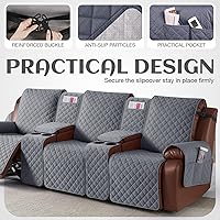 Vista 4 de KinCam Funda 100% impermeable para sofá reclinable con consola, fundas para sofá reclinable antideslizante para 3 asientos, protector de muebles