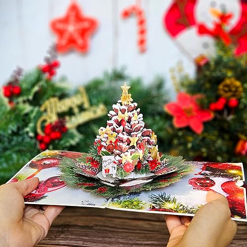 Miniatura 6 de Pinecone - Tarjetas de Navidad desplegables - Tarjeta de Navidad para marido, tarjetas de Navidad de 6 x 8 pulgadas para niños, vacaciones, lindas