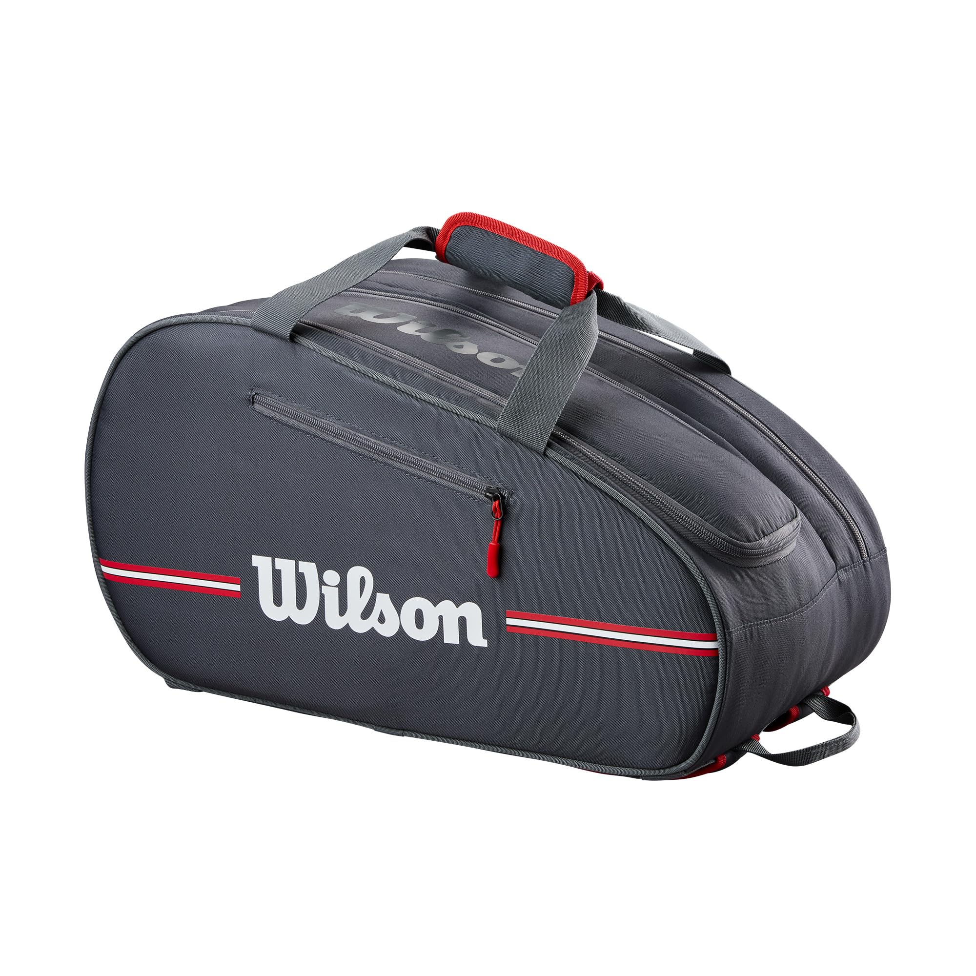 Wilson Team Sac de Padel, Sac Polyvalent avec un Espace Dédié aux Raquettes, Section Chaussures et Poche Spacieuse pour Accessoires, Deux Options de Transport, Couleur : Noir