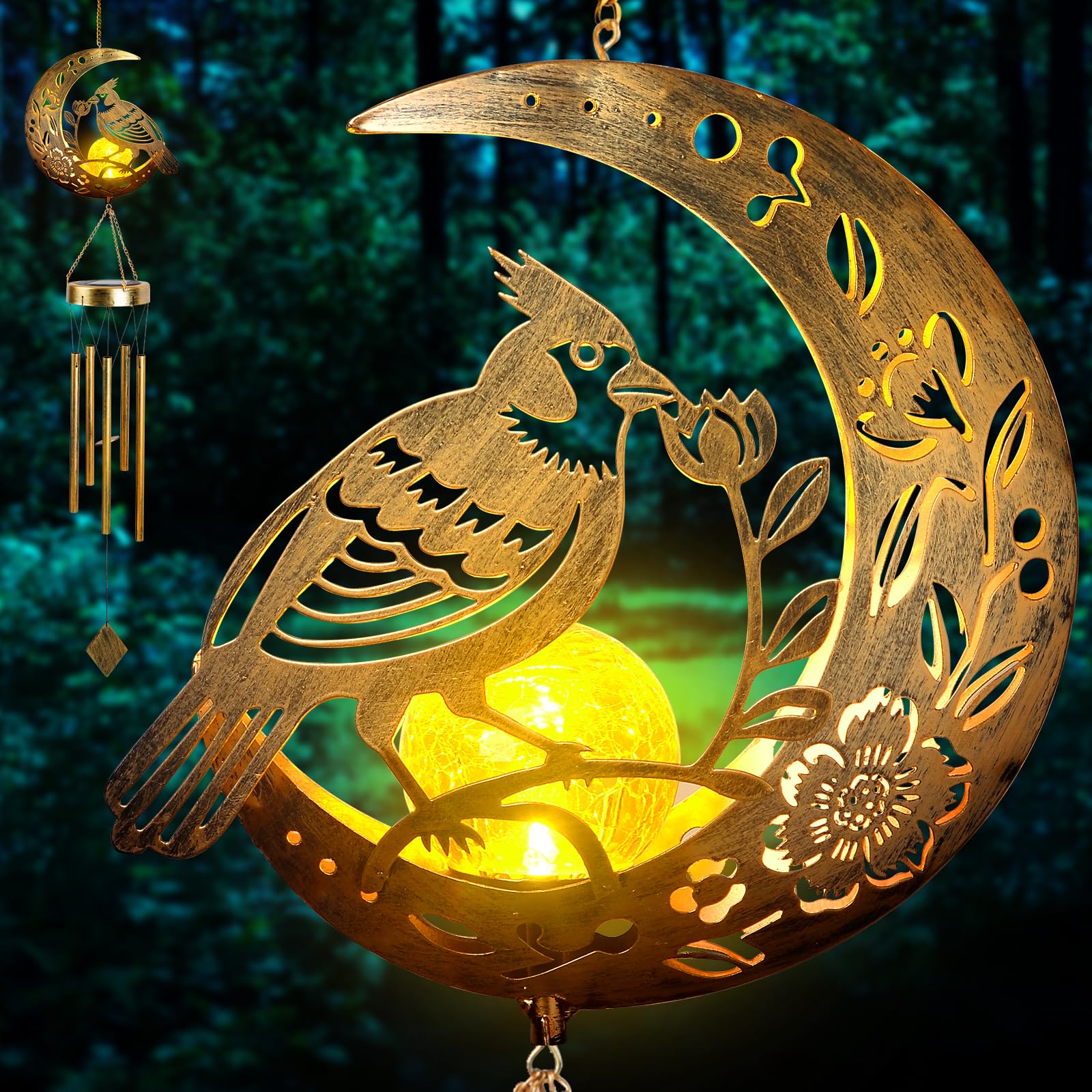 Amazon.com : Moon Cardinal Wind Chime for Outside - Exquisite