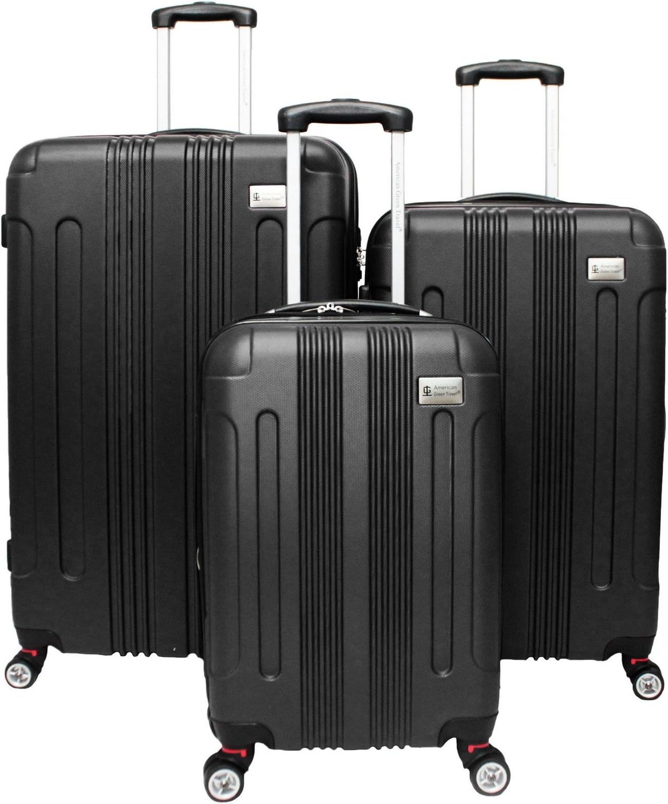 American Green Travel Plateau Ll Hardside 3-Piece Spinner Luggage Set, Black, One Size
