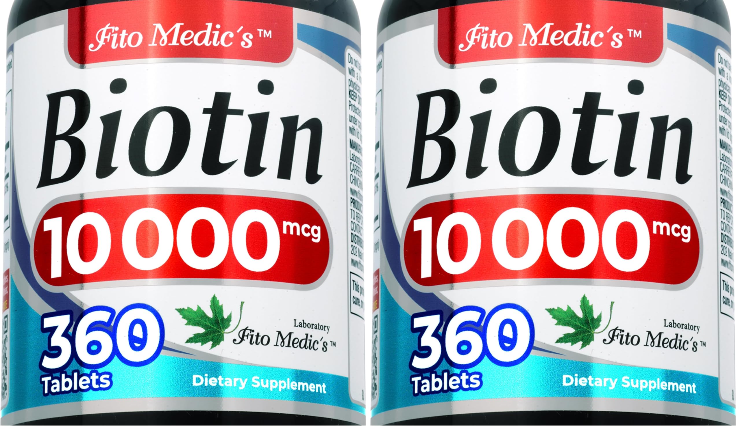 FITO MEDIC'S Lab | biotin |360 tab | biotin Supplement. (Pack of 2) 360 Count (Pack of 2)