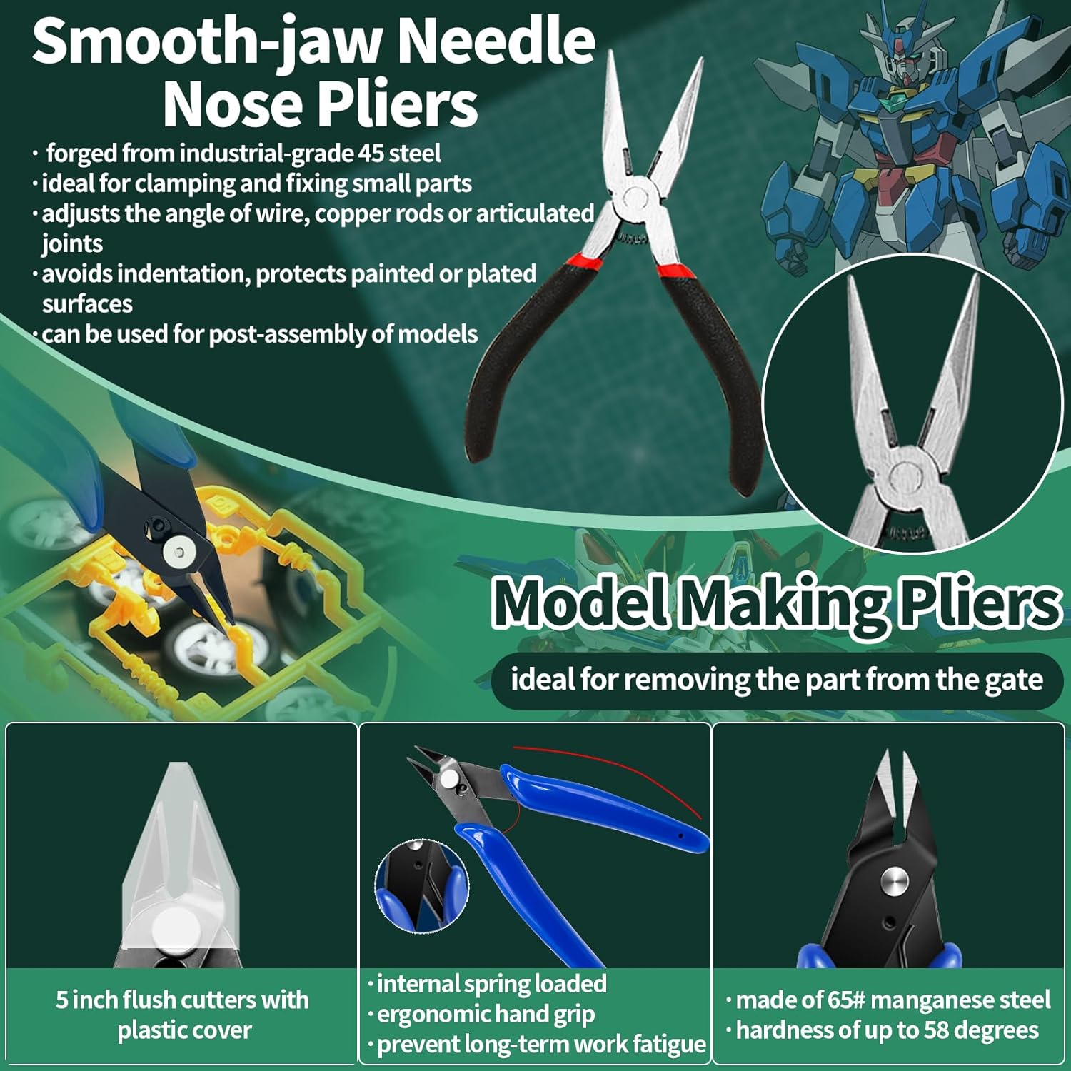 31Pcs Gundam Tool Kit Modeling Tools Hobby Craft Set for Cars, Airplanes, Buildings, Robots Models Repairing and Fixing