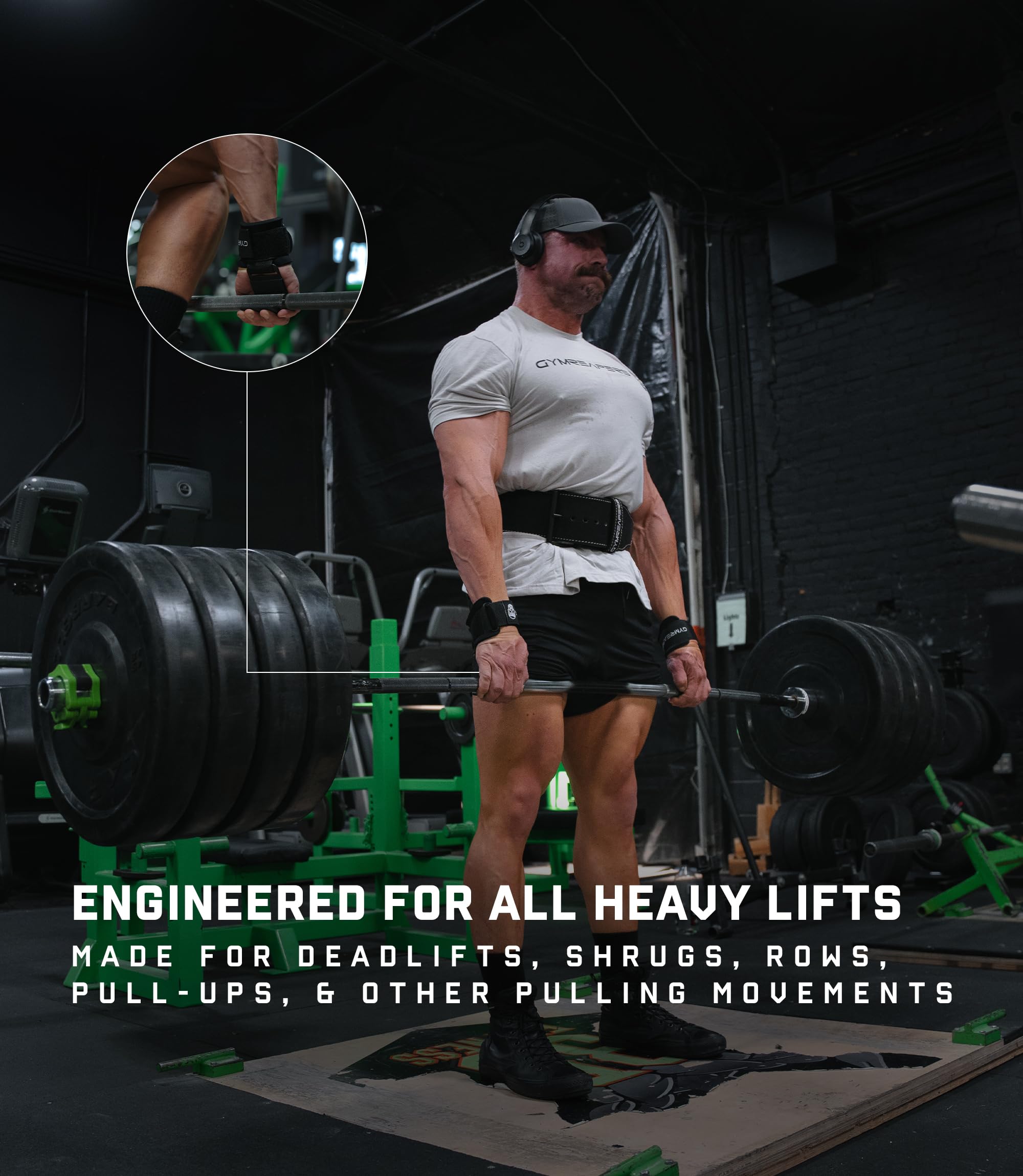 Gymreapers Weight Lifting Hooks (Pair), Heavy Duty Power Wrist Straps Hand Grip Support For Deadlifts, Pull Ups, Shrugs - Gym Gloves For Men and Women