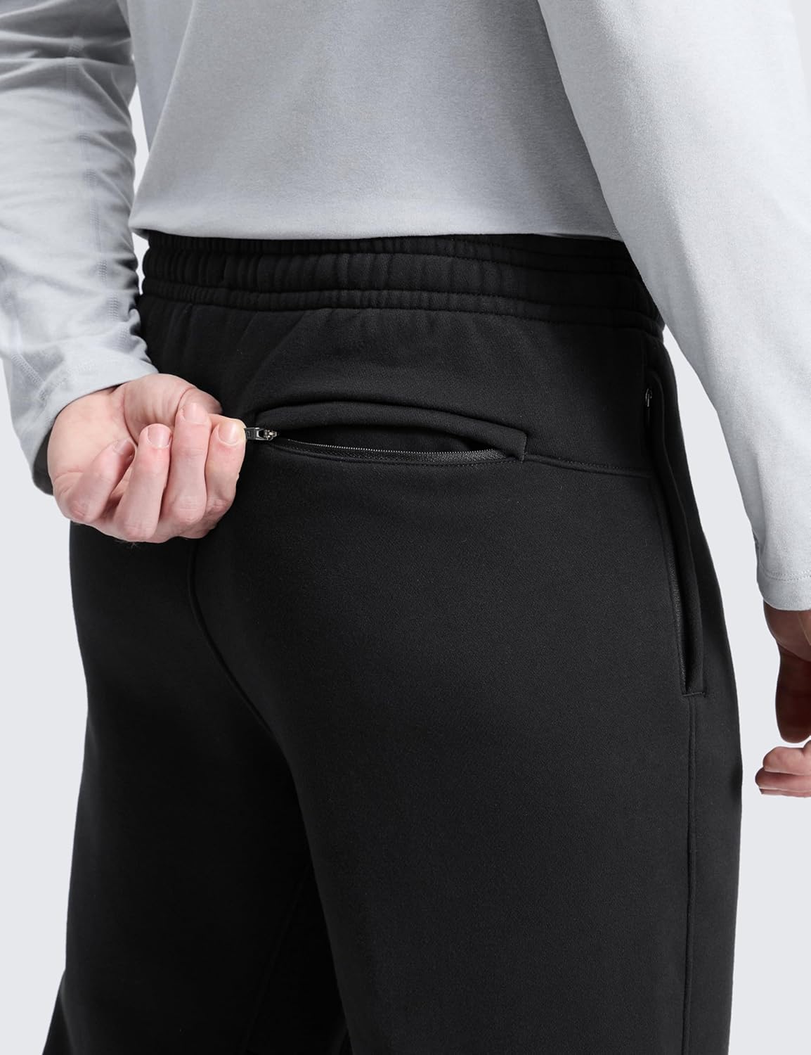 CRZ YOGA Mens Cotton Fleece Sweatpants 30" Classic Fit Casual Lounge Cozy Sweat Pants Joggers with Zipper Pockets