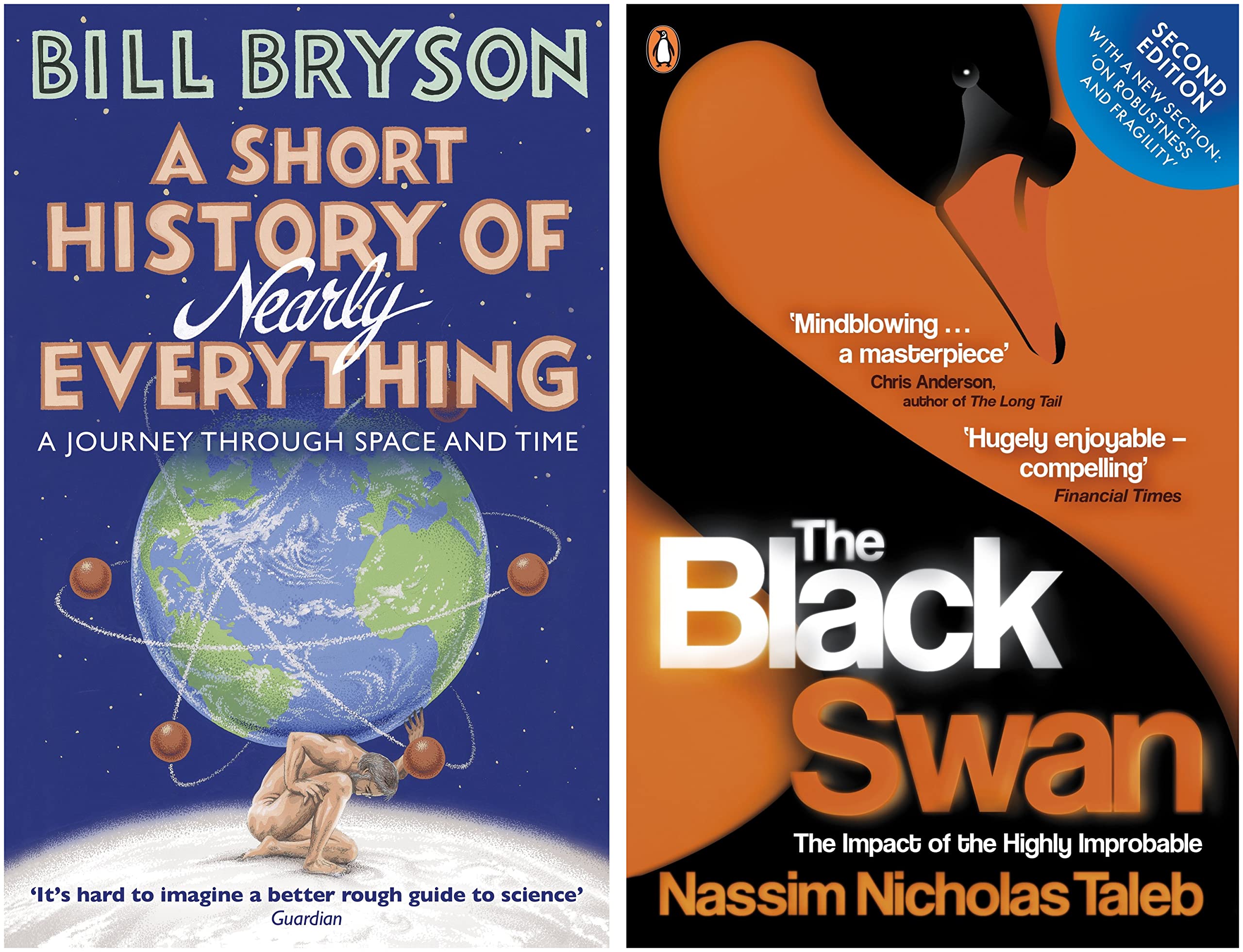 A Short History Of Nearly Everything (Re-Issue) (Bryson) (Bryson, 5)+The Black Swan: The Impact of the Highly Improbable Product Bundle