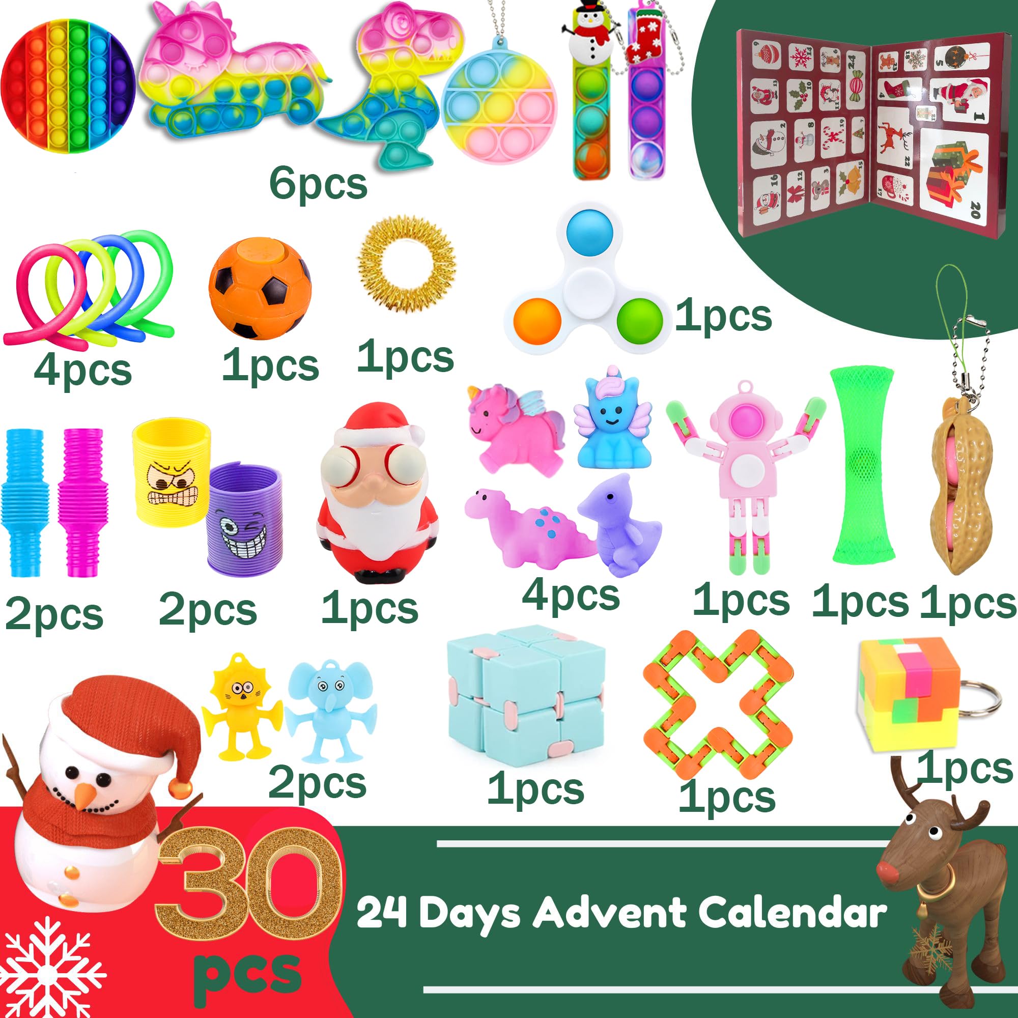 Lubibi Calendrier De L'Avent Ochi Squishy Pour Enfant 2025, Avec 24 Ochi Squishies Kawaii
