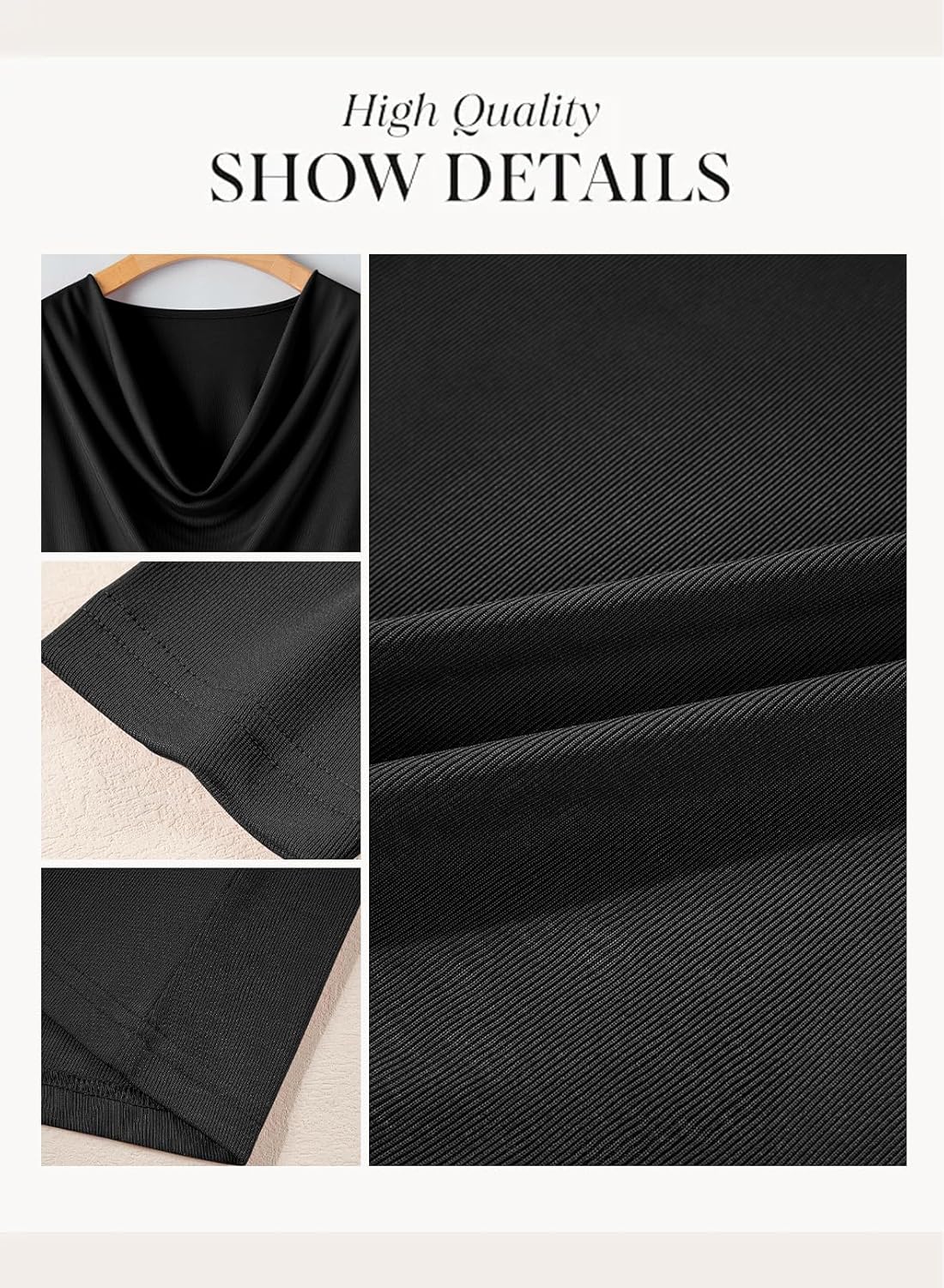 EVALESS Long Sleeve Shirts for Women Fall Womens Tops Spring Cowl Neck Draped Blouses Tee Professional Teacher Outfits for Work Office Formal Business Casual Outfits Loose Fitted,Black Large - Image 5