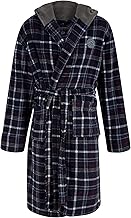 Tokyo Laundry Men's Checkered Soft Fleece Hooded Dressing Gown