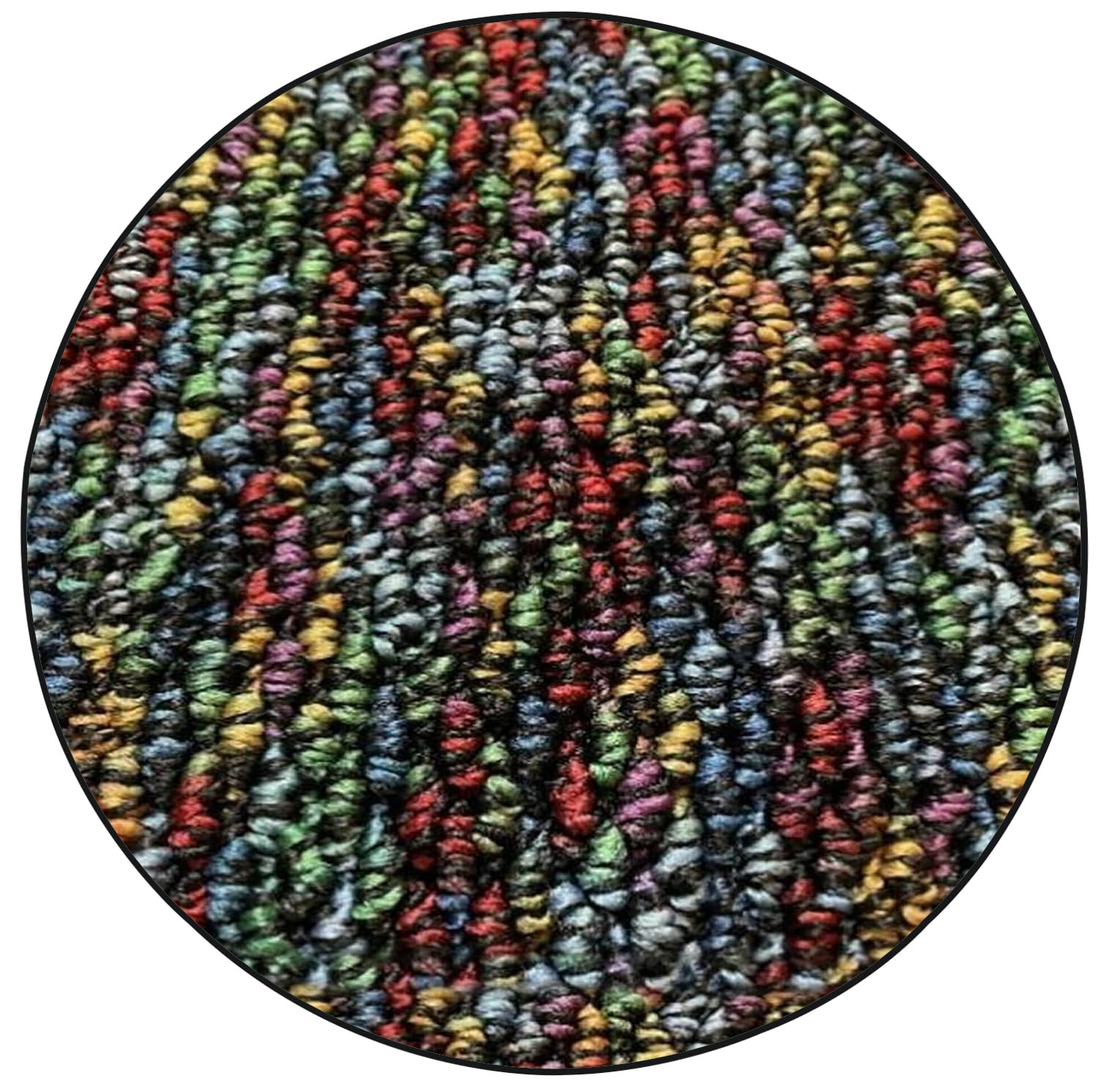 Modern Indoor/Outdoor Commercial Solid Color Rug - Multi Color, 2' Round, Pet and Kids Friendly Rug. Made in USA, Area Rugs Great for Kids, Pets, Event, Wedding