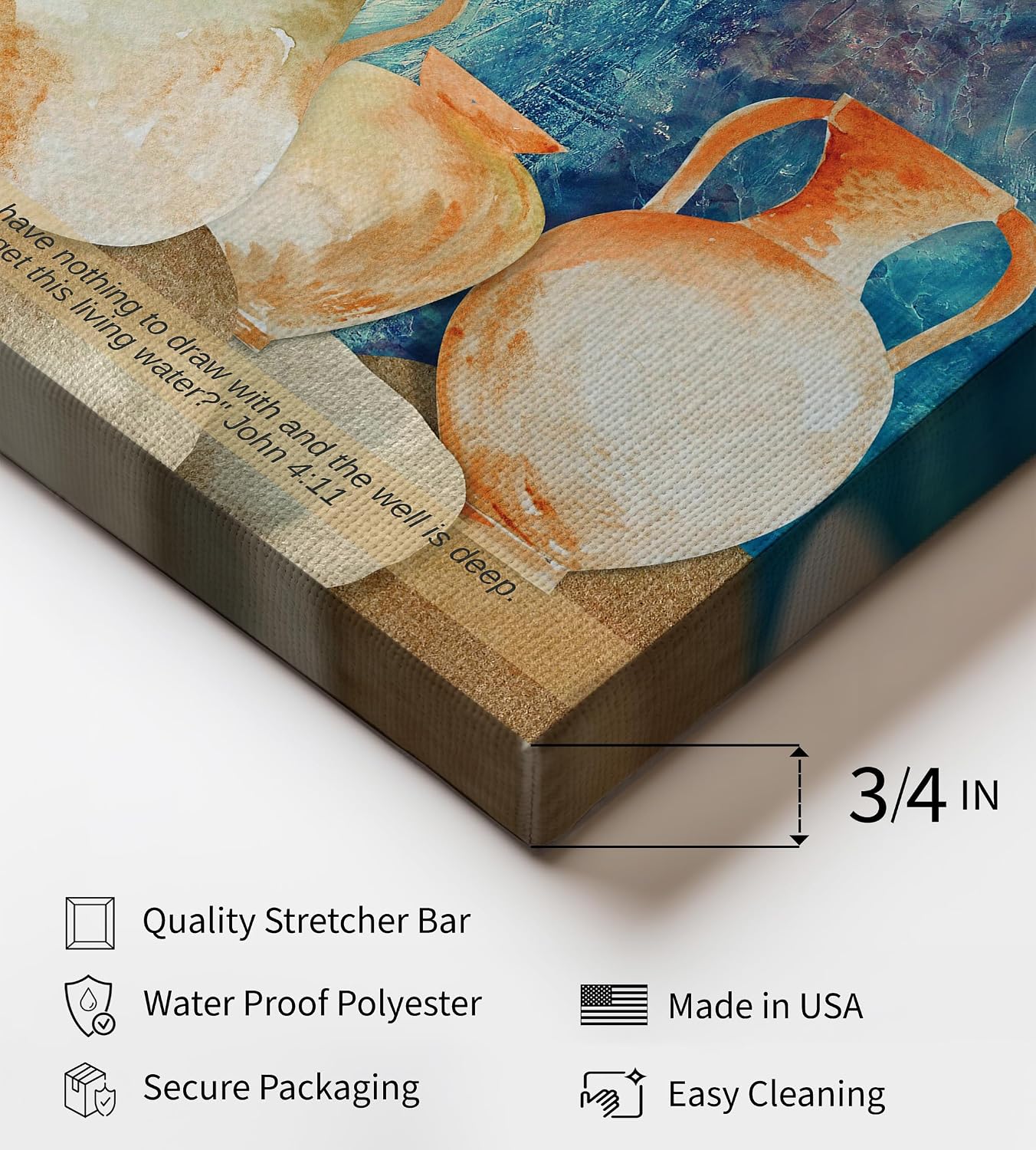 Poster Master It Wasn't the Water He Came For it Was Me Canvas - Bible Verse Print - Scripture Art - Gift for Men & Women - Wall Decor for Bedroom or Living Room - 8x10 STRETCHED Canvas