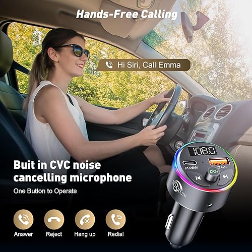 Miniatura 4 de Adaptador de transmisor FM Bluetooth 5.3 para automóvil, cargador rápido SOARUN de 54 W PD 36 W y QC3.0 18 W, transmisor de radio FM inalámbrico,