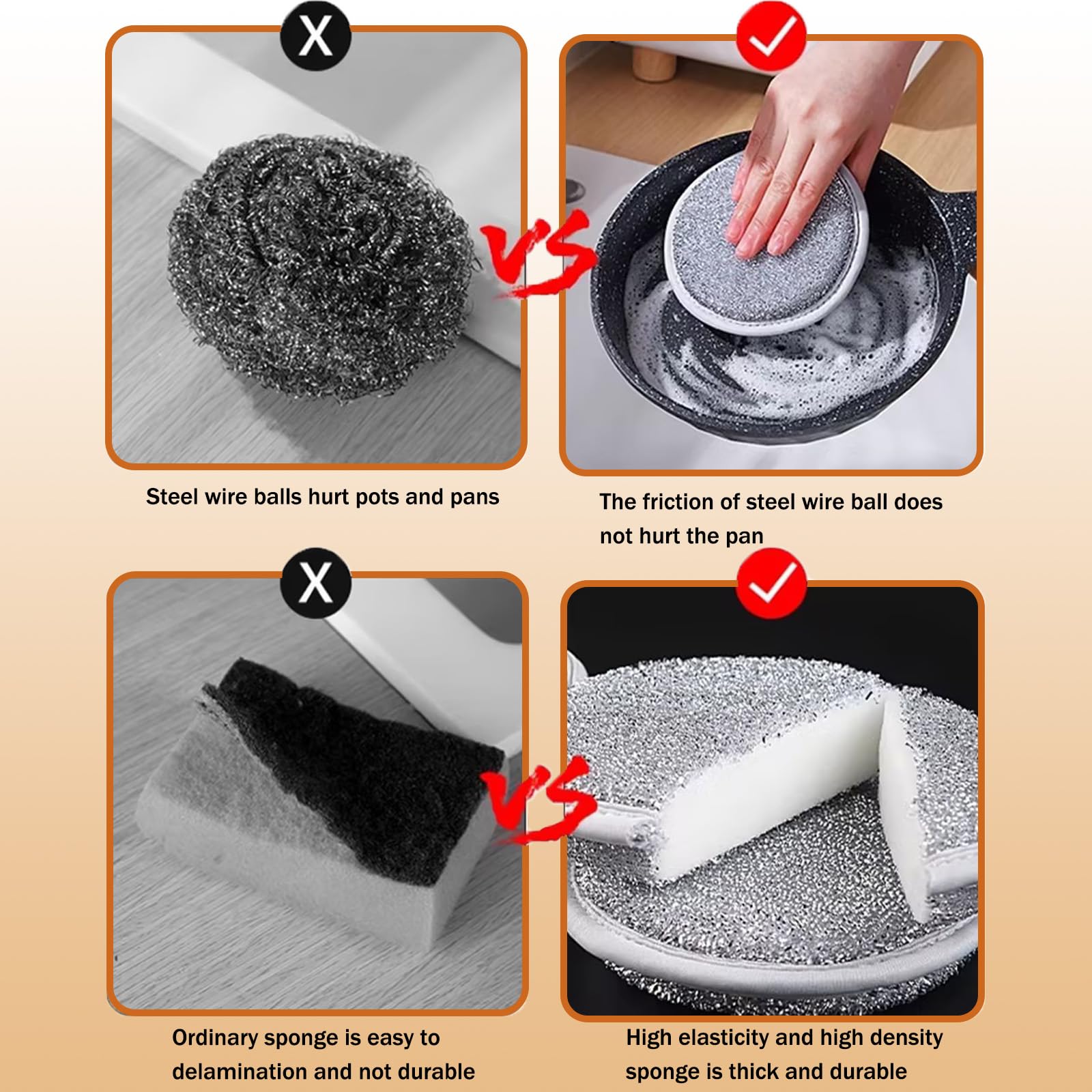 6 Pièces Eponge Magique Eponge Reutilisable Lavable Eponge Vaisselle