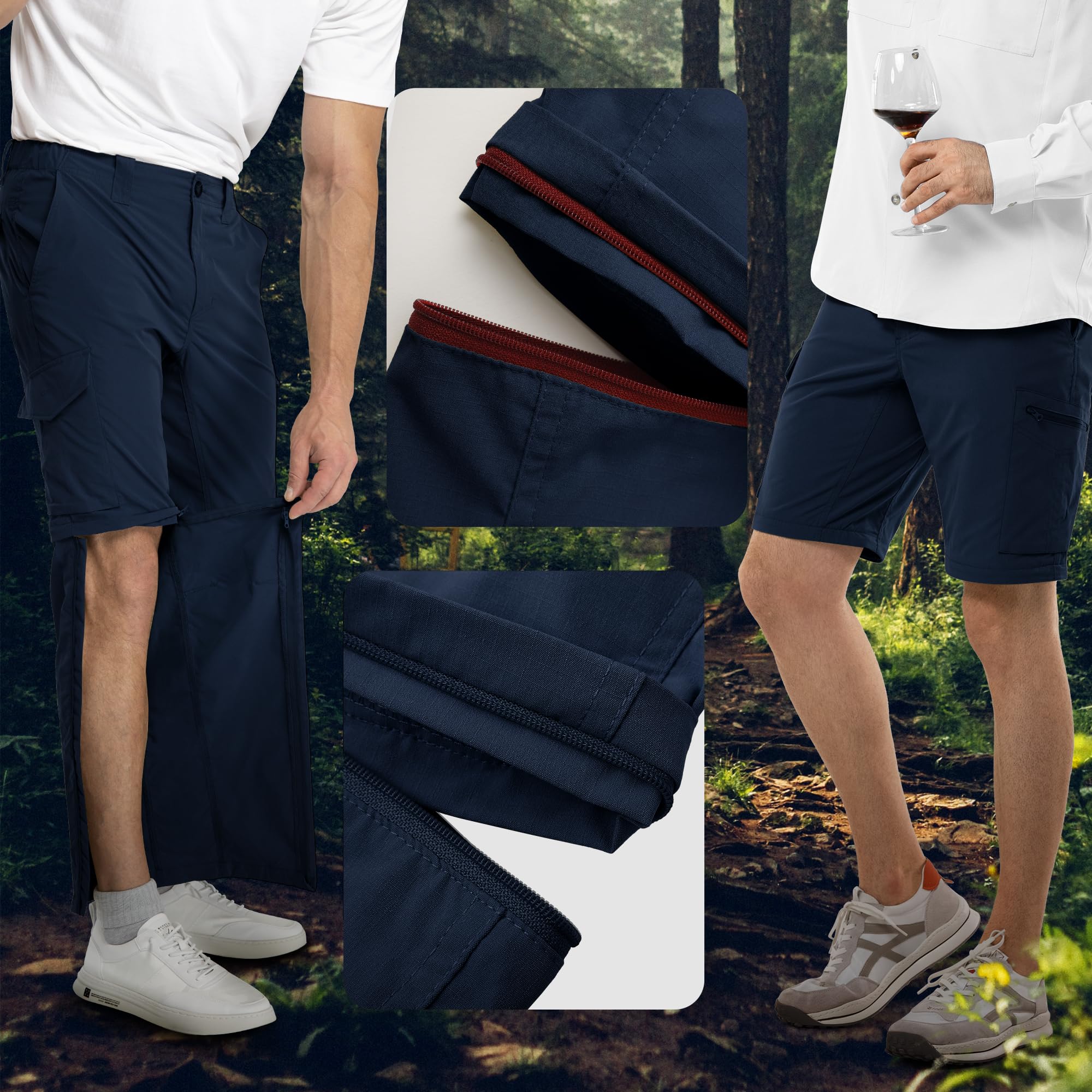 33,000ft Pantalon de randonnée pour homme avec 6 poches, pantalon de trekking, ultra léger, respirant, pour l'extérieur
