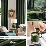 Lazzzy Dark Green Velvet Curtains Blackout Thermal Insulated Curtain Drapes | Bedroom Living Room Darkening Soft Luxury Window Curtains 84 Inches Long Rod Pocket 2 Panels Moss Dark Green 52x84