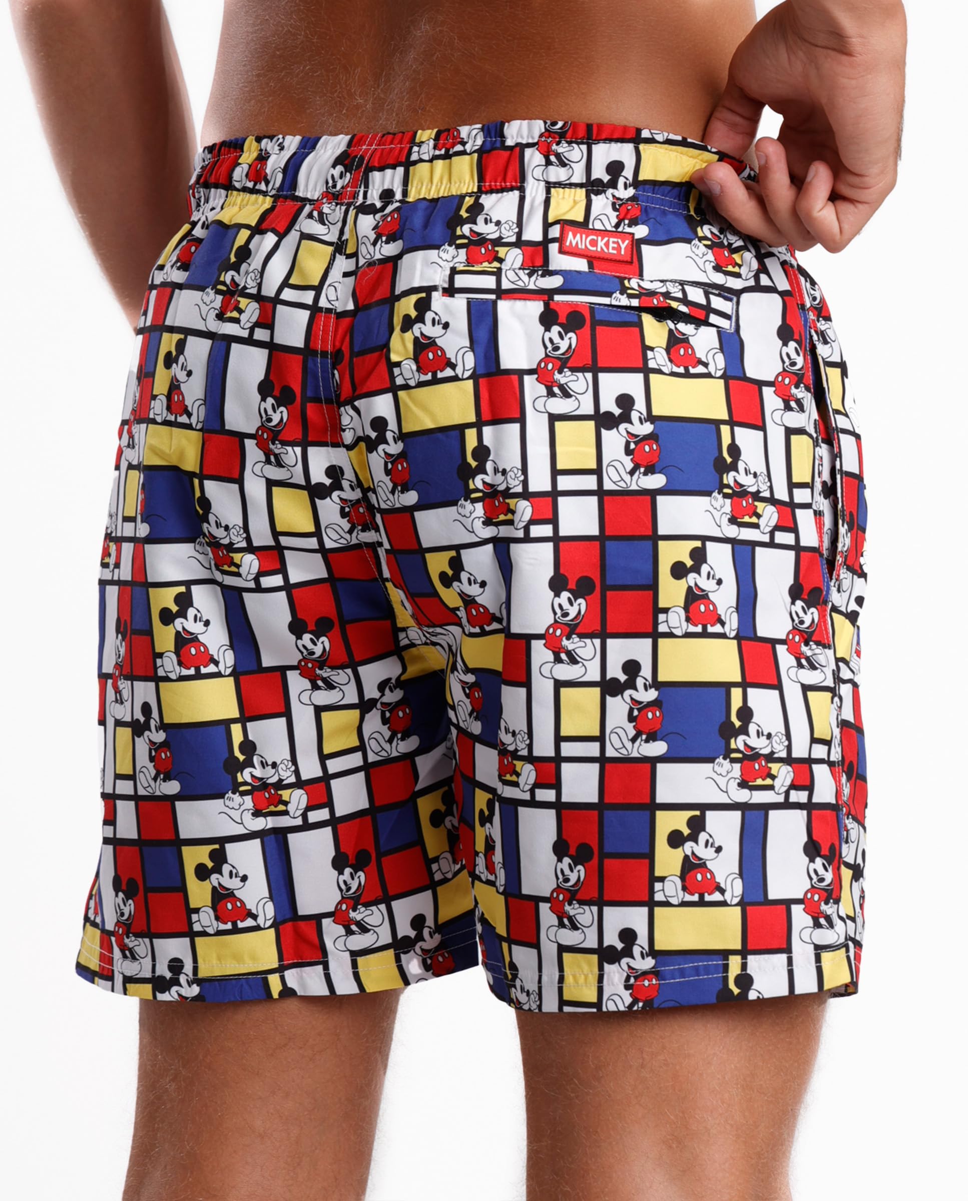 Disney Costume da Bagno Uomo Boxer Mare con Vita Elasticizzata, Coulisse, Tasche e Rete Interna – Costume Estivo con Stampa Originale (IT, Testo, XXL, Regular, Regular, Multicolore)