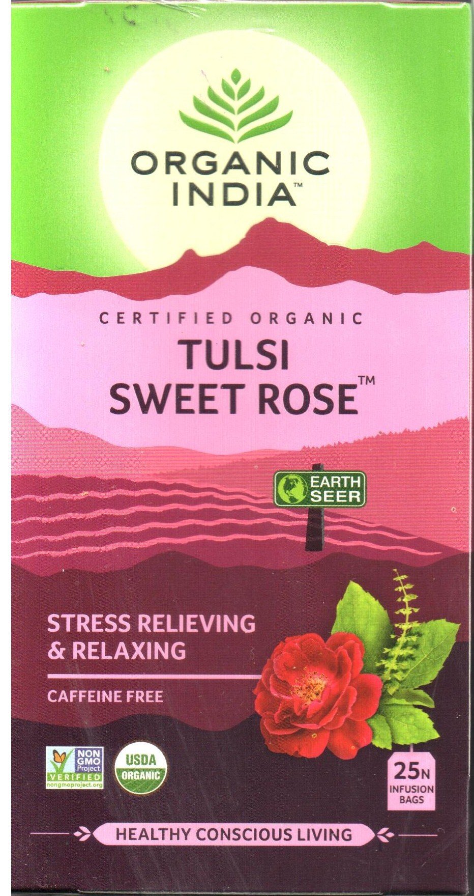 ORGANIC INDIA Tulsi Sweet Rose Infusion Tea - 25 Tea Bags (Pack of 2)-image-8