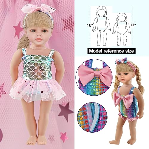 Miniatura 6 de Accesorios de ropa de muñeca de 18 pulgadas  2 piezas de disfraz de muñeca de otoño incluye suéter azul, faldas clásicas, muñeca, trajes, se adapta