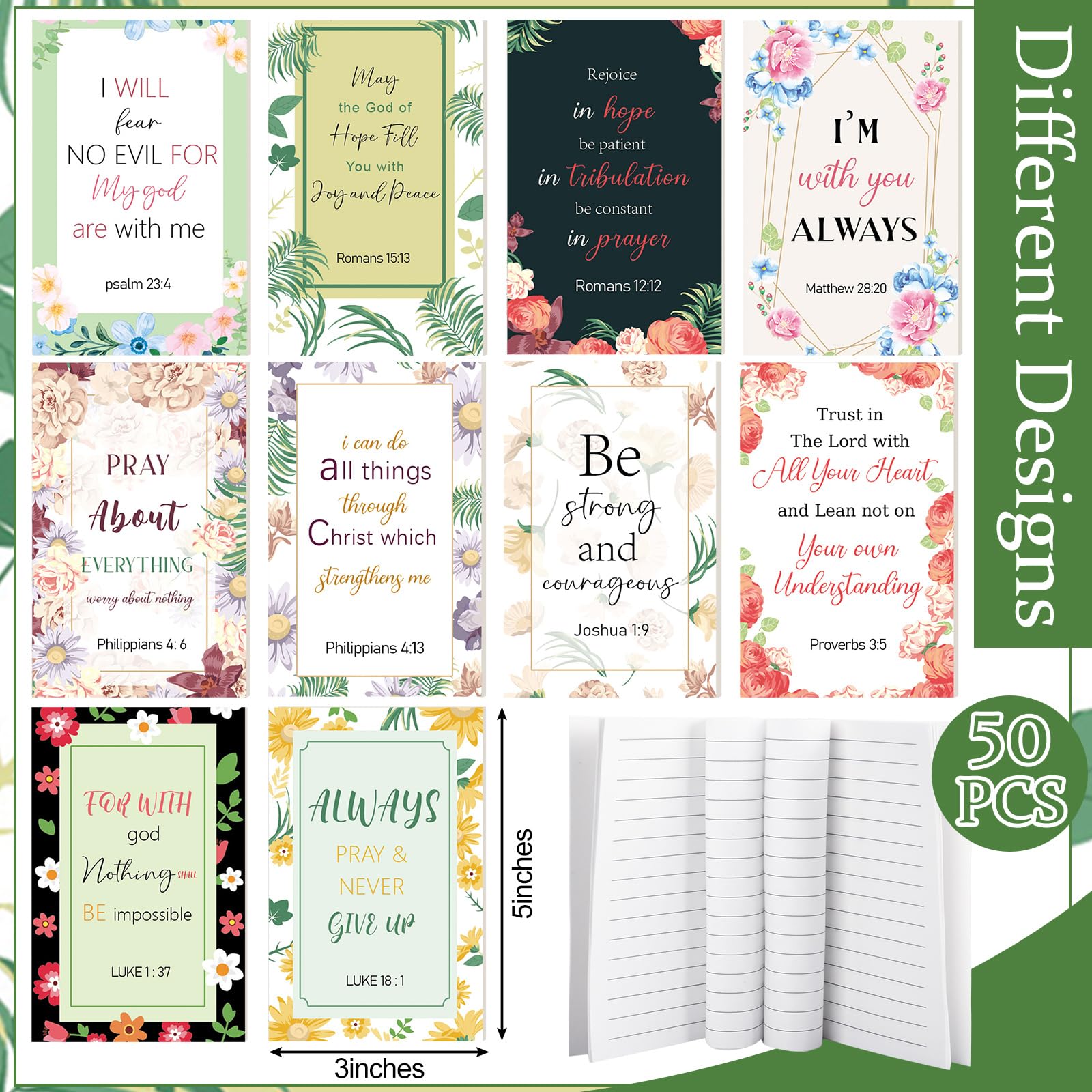 16 Sets Christliche Geschenke – Notizbuch, Kugelschreiber, Schlüsselanhänger – Mit Bibelversen