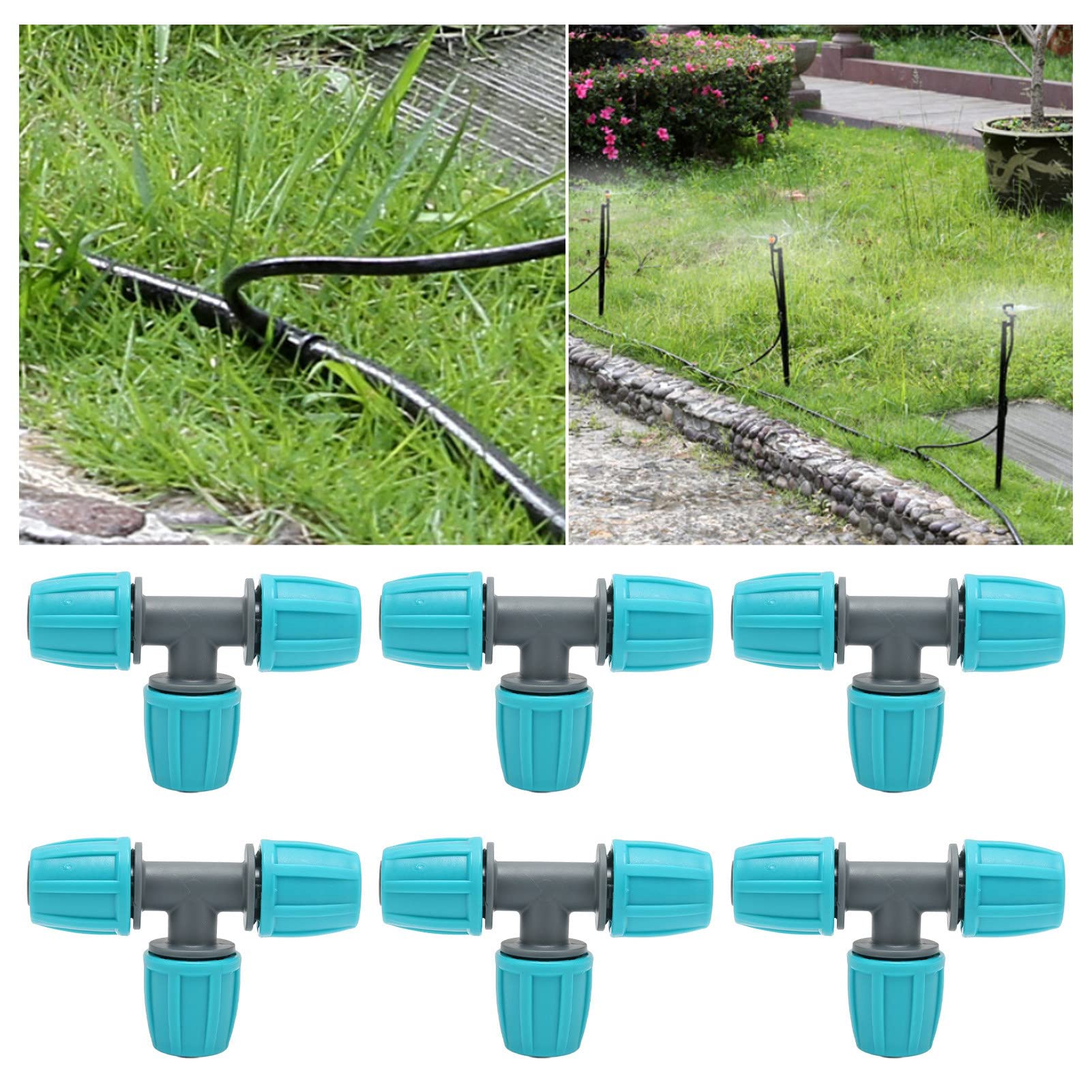 20PCS Raccordo a T per Tubi, 16MM Raccordo a T per Tubo Dell'acqua, a Prova di Perdite e Resistente Alla Corrosione, Accessori per L'irrigazione Del Tubo in PE per L'irrigazione Del Giardino (9,3X6cm)