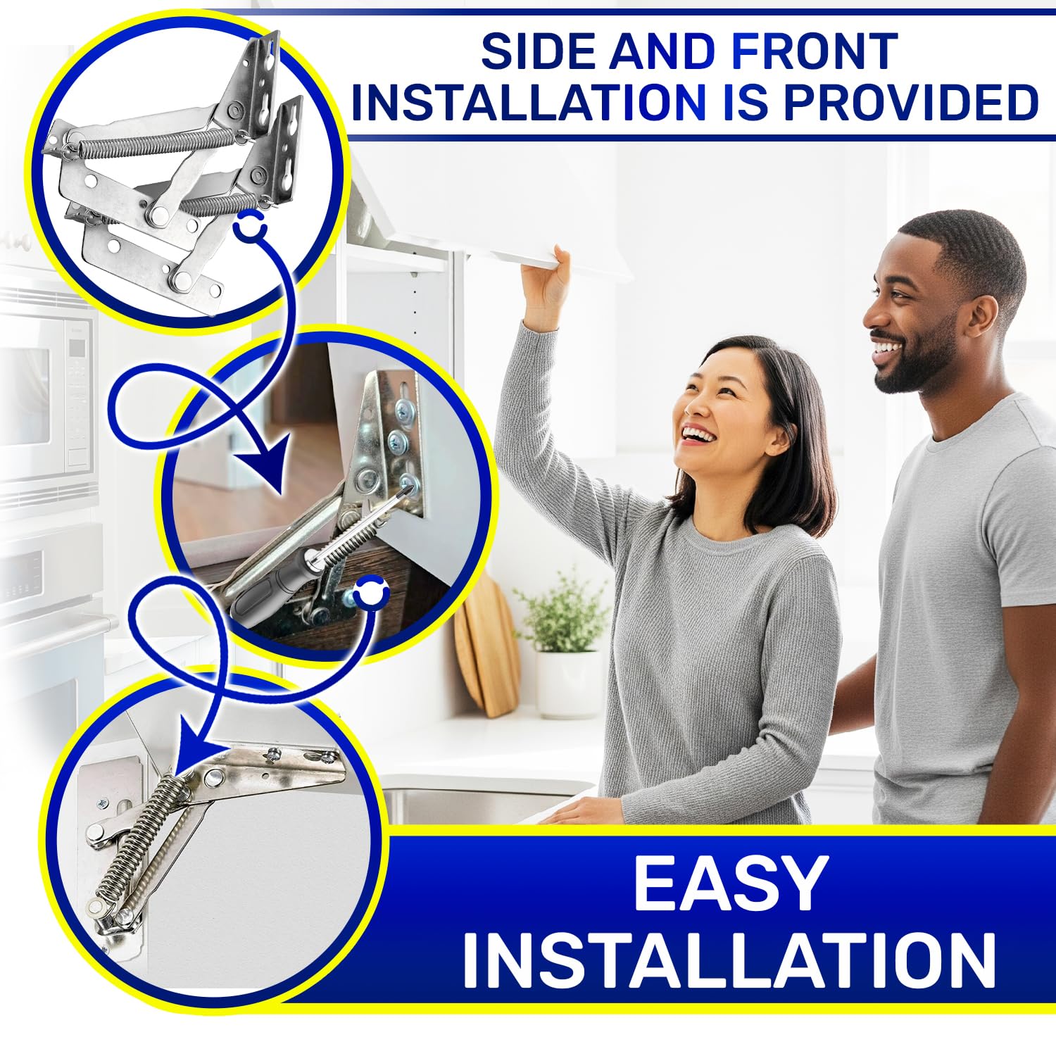 2 Pieces Lift Up Door Cabinet Hinges for Furniture with Opening Angle 75°, Right and Left Lift Off Hinge, Warranty 10 Years - Image 3