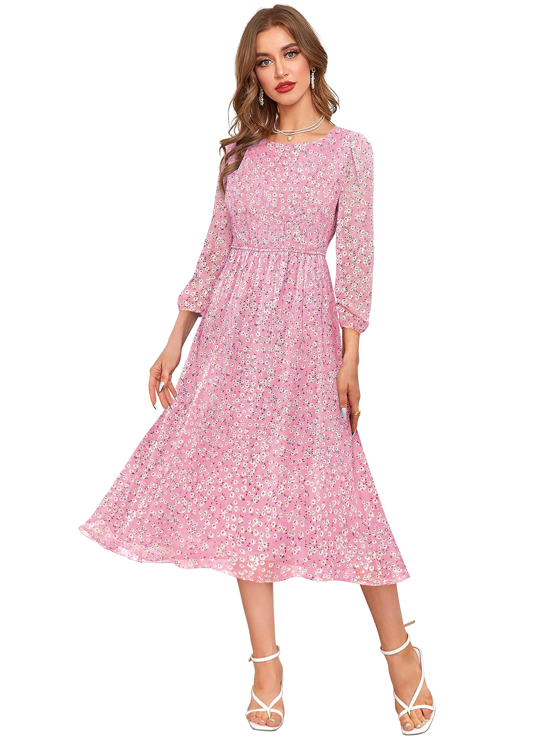 Women's Georgette Fit and Flare Midi Dress