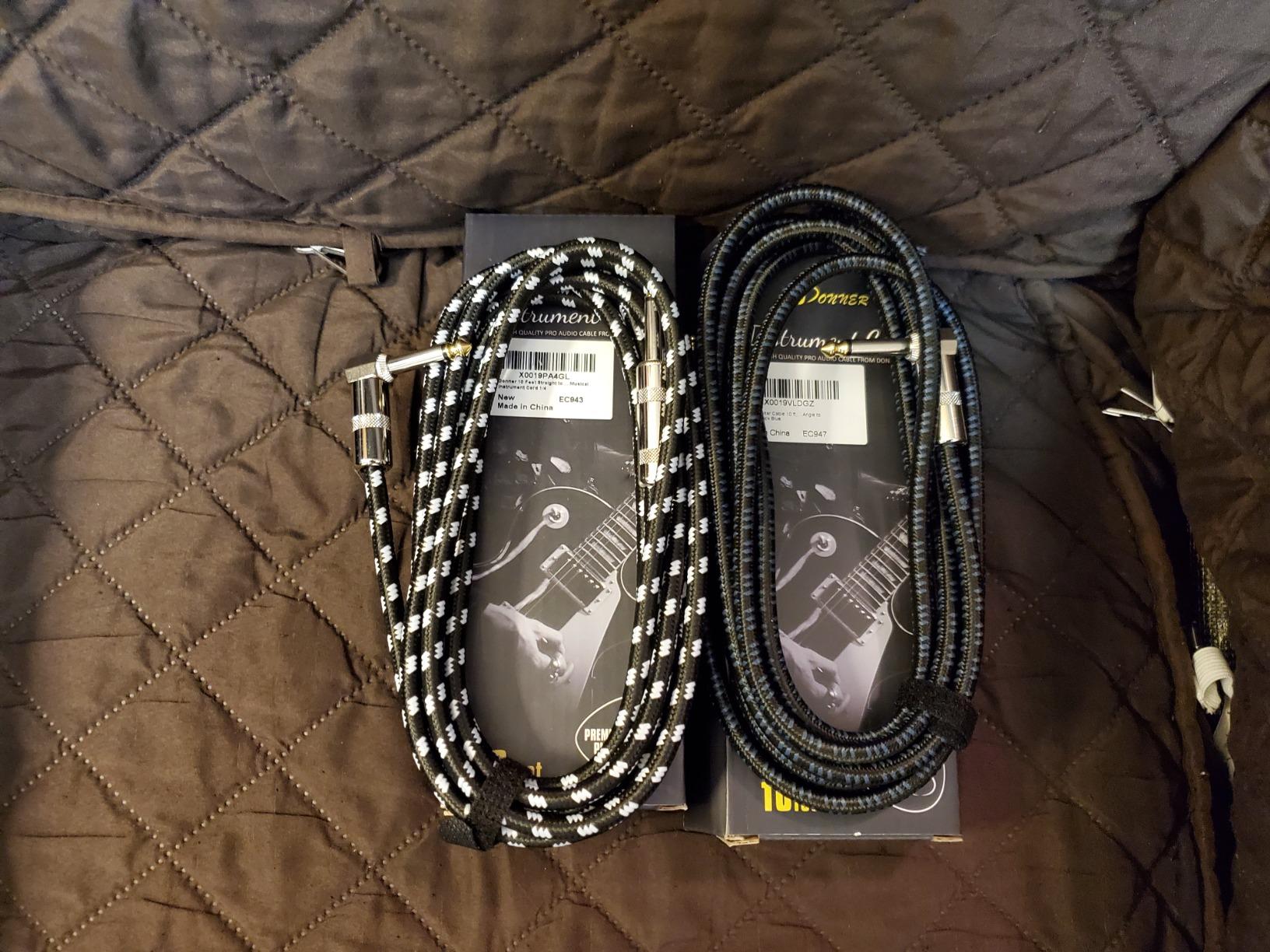 Donner 2 Pack Guitar Cables 10 Feet AMP Cord for Instrument Electric ...