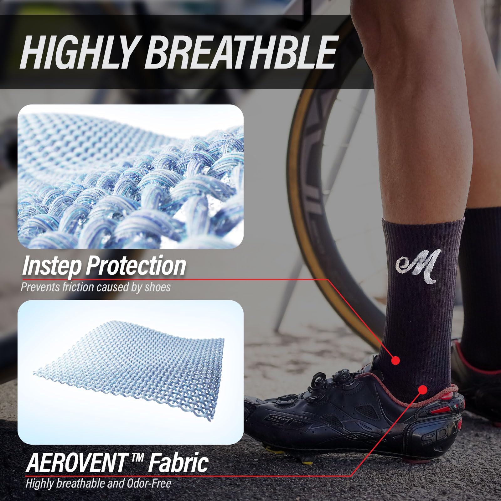Bike PRO - Calcetines de compresión para ciclismo, 1/2/3 pares, calcetines deportivos para senderismo y correr