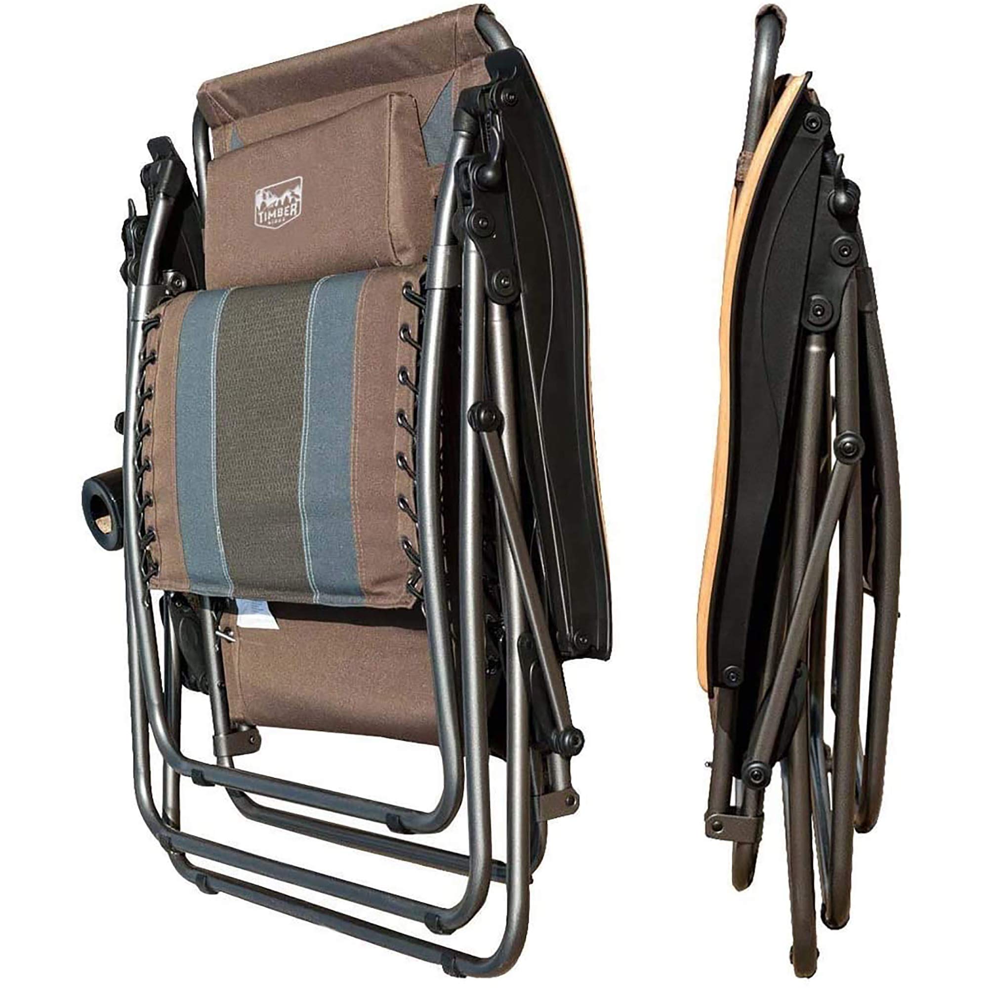 Timber Ridge Zero Gravity Chair Oversized Recliner Padded Folding Patio