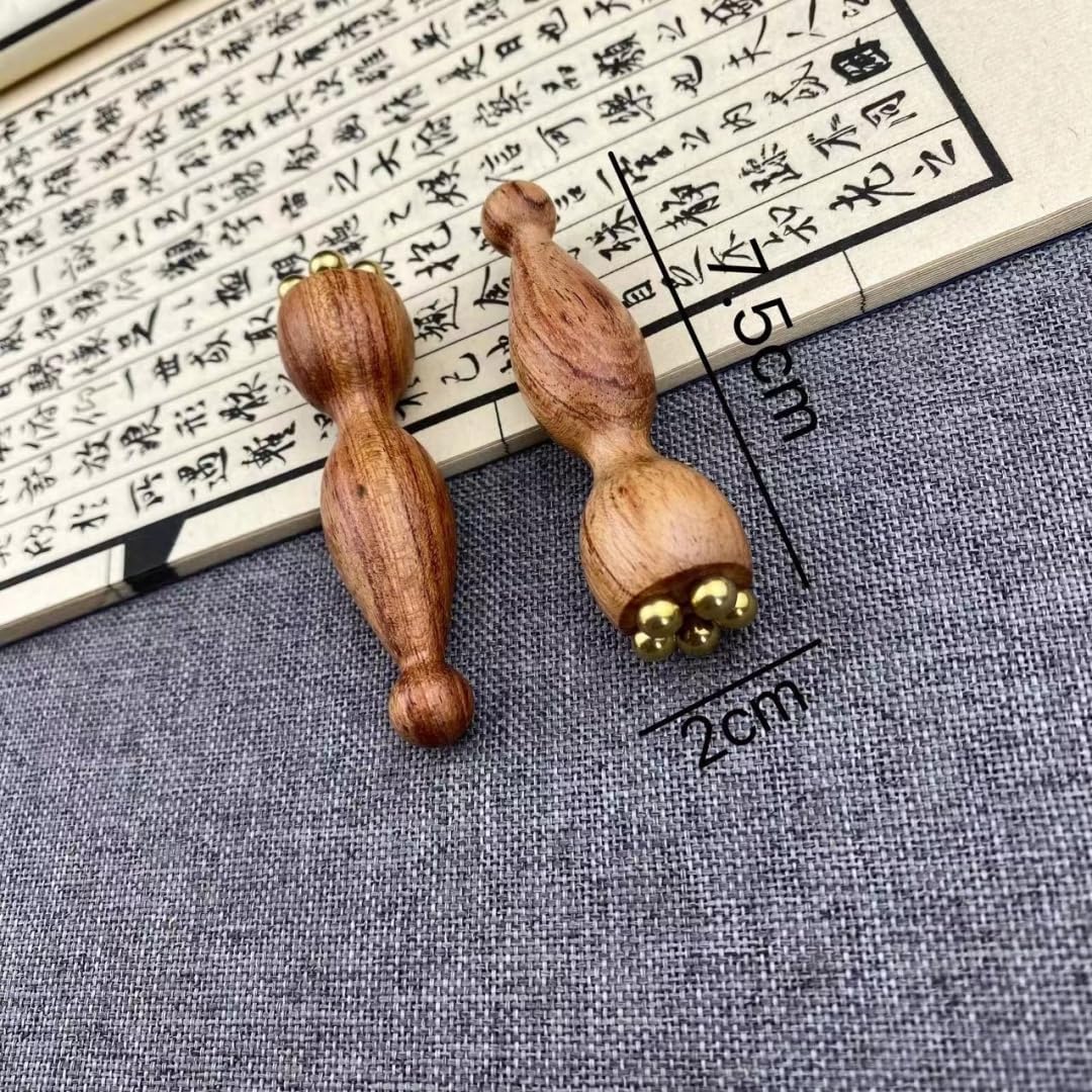 Amazon.co.jp: 天然木 真鍮製 蓮の実マッサージ棒 目元マッサージャー