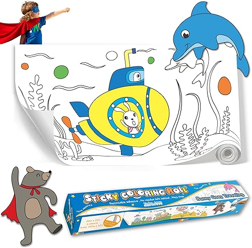 Miniatura 8 de Rollo adhesivo para colorear (paquete de 1, escondite y busca de Pascua)