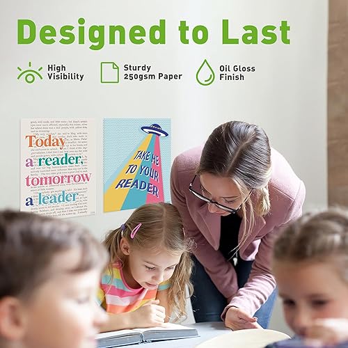 Miniatura 3 de S&O - Póster de lectura para aula, área de estudio, póster de centro de libros para escuela primaria, aprendizaje de alfabetización, espacio de