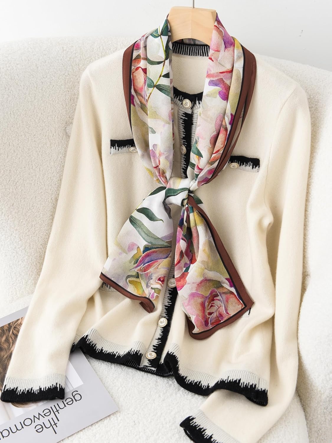 100% Mulberry Silk Women's 55”*14” Long Scarf Headscarf and Neck Scarf - Rectangular Hair Towel with Gift Packed - Image 6