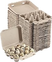 Vista 1 de 30 cajas de huevos de codorniz, caja de docena de huevos, contenedor de papel de pulpa de color natural en blanco de 3 x 4 pulgadas, soporte
