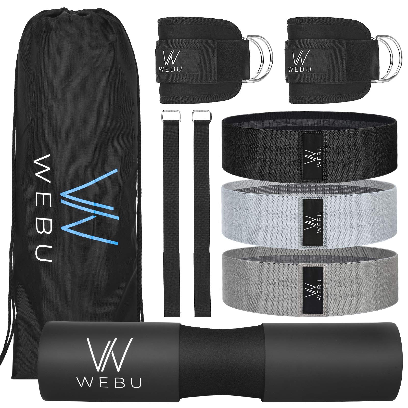 Buy WEBU 9Pack Glute Workout Kit Barbell Squat Pad Set, 3 Fabric Hip