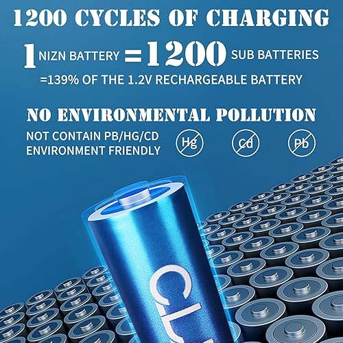 Miniatura 2 de Baterías AA recargables con cargador, batería doble A de 1.6 V, 2500 mWh, reemplazo de litio AA recargable, pilas alcalinas desechables, carga