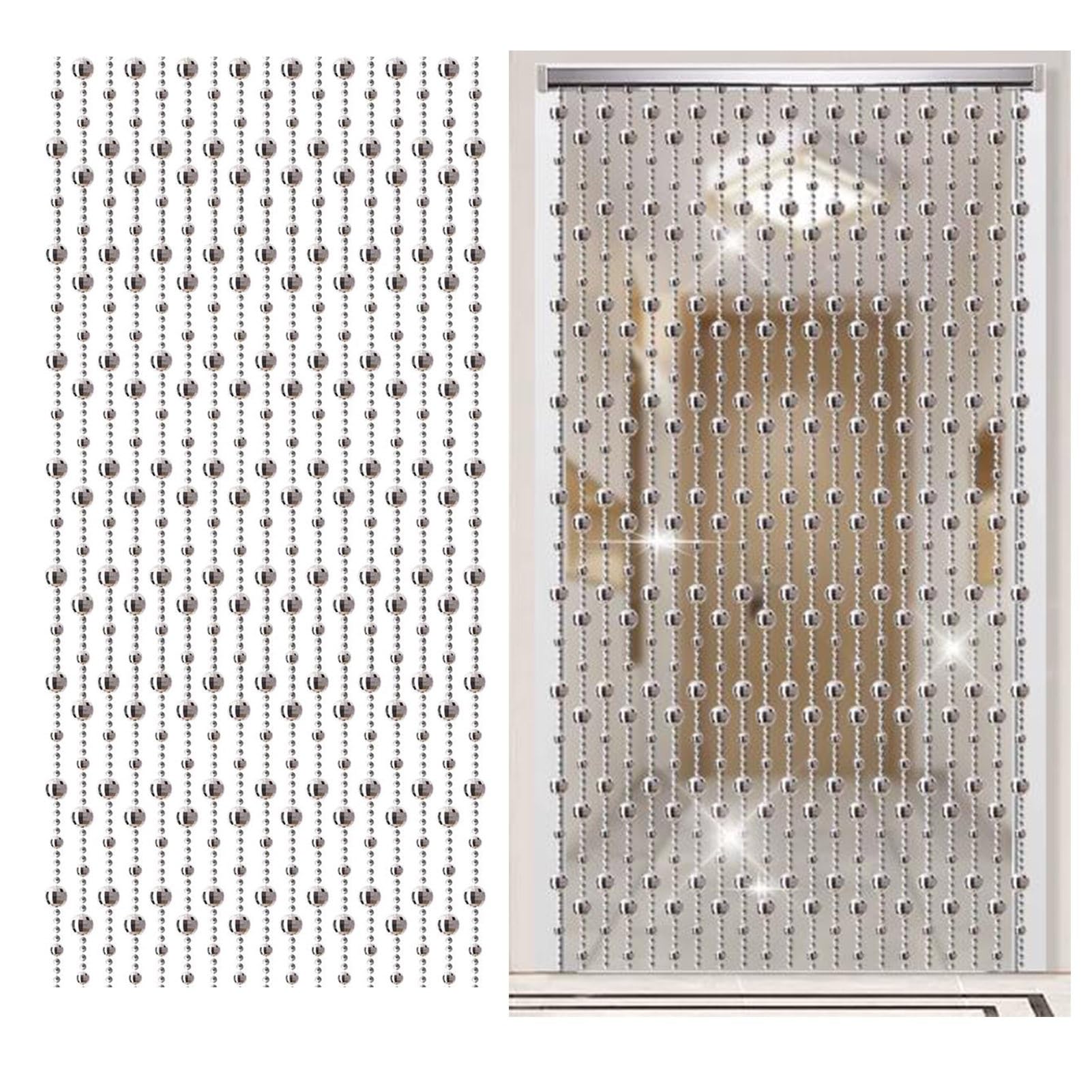 Vnook Acrylic Beaded Curtain, Hanging Doorway Room Divider,Home Decoration Accessories for Living Room, Bedroom, Office, Parties(80x180cm)
