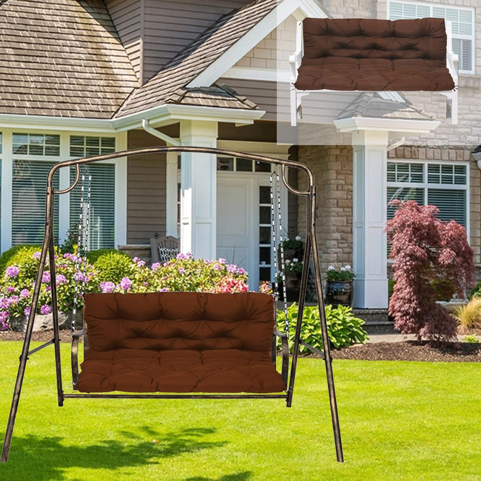 Set Cuscini Esterni Set 2 Cuscini Terracotta Per Salotto Giardino - Anti UV E Impermeabili, Seduta 50x50cm Cuscino 50x50 - Foto 2