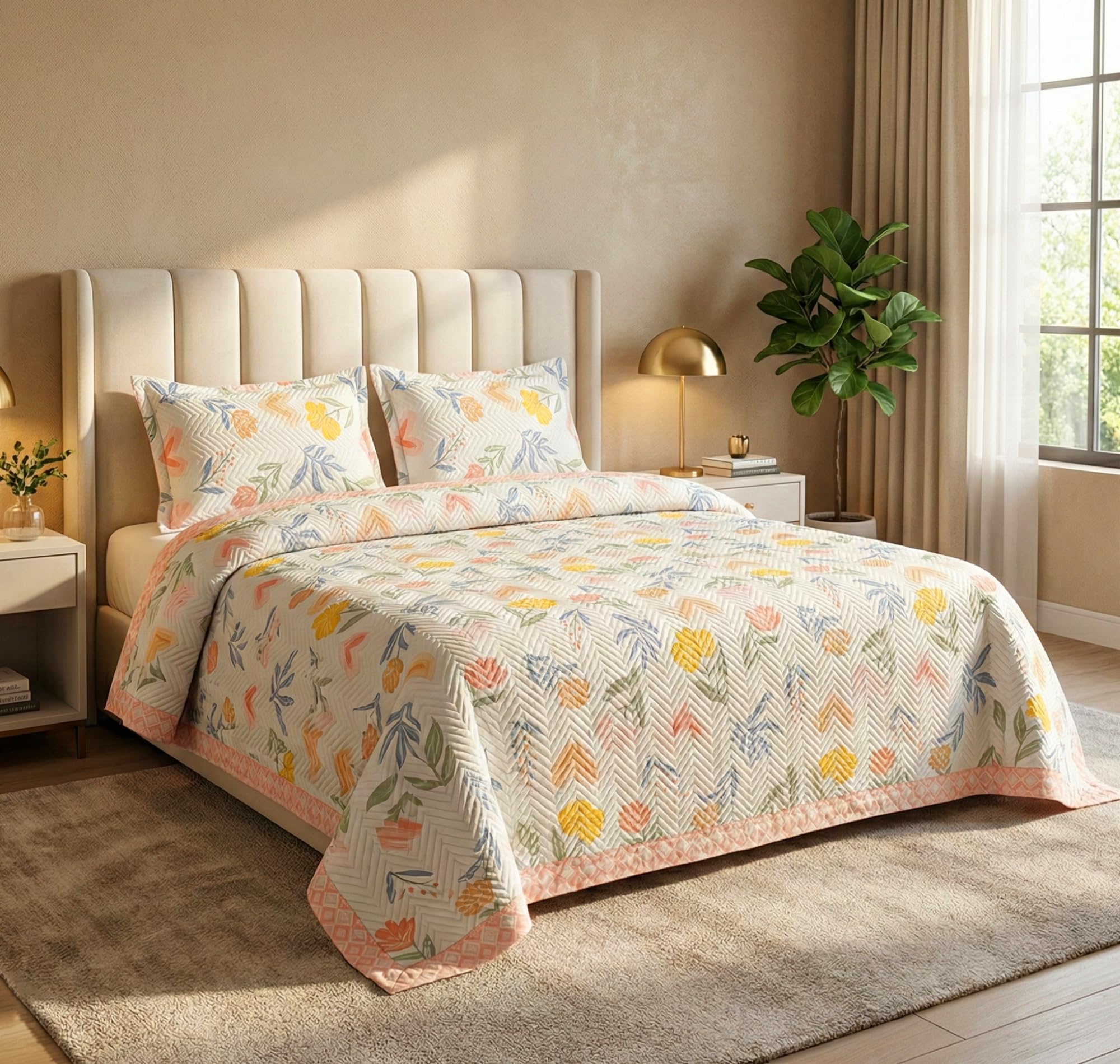 King Size Cotton Quilted Bed Cover - BSB HOME -10