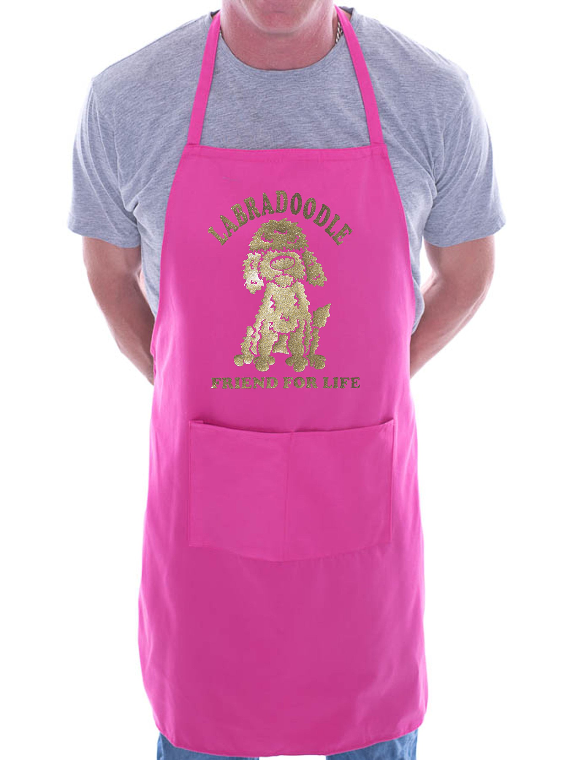 Print4u Men's Pink Labradoodle Dog Lover Gift Bbq Cooking Funny Novelty Apron